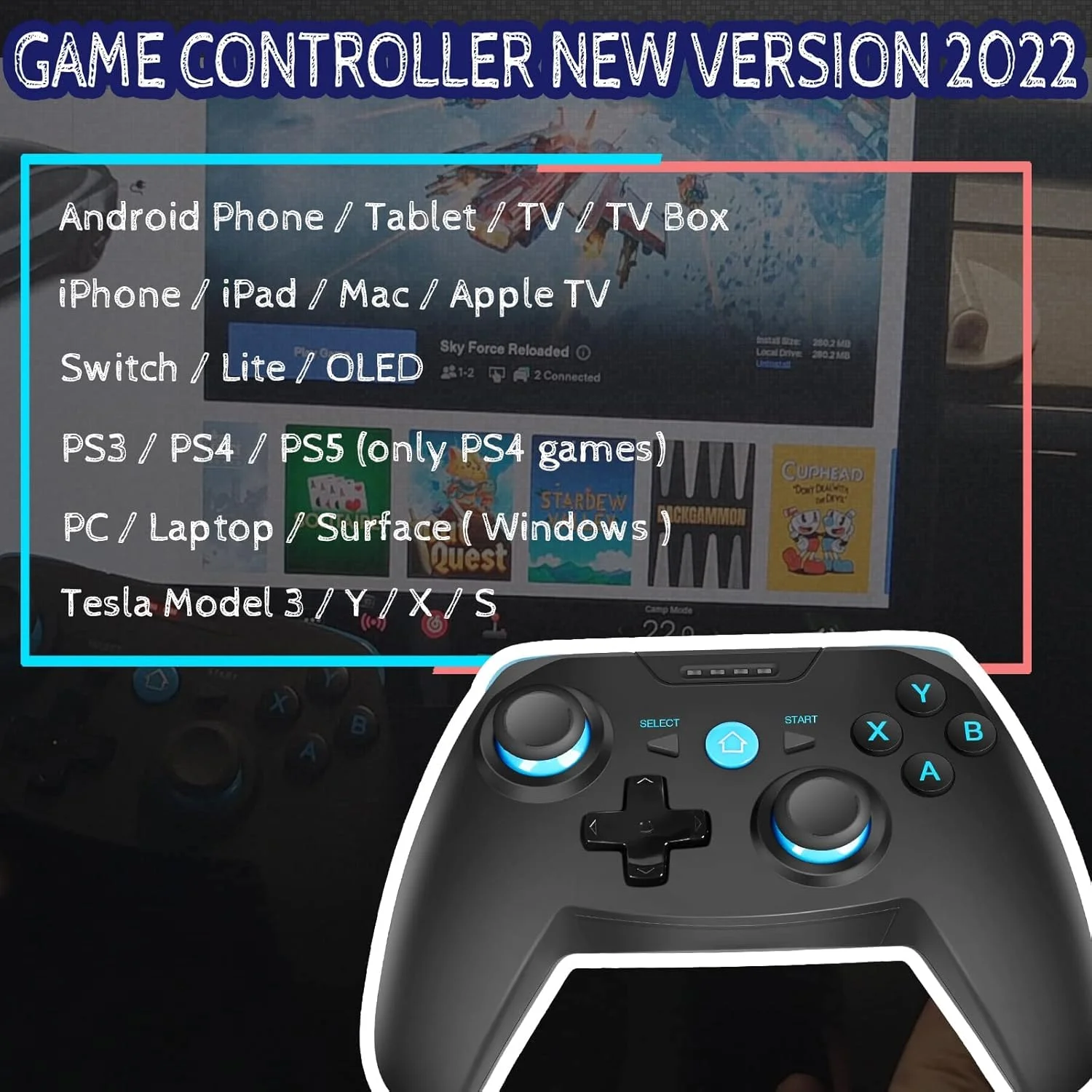 دسته بازی، گیم پد، کنترلر بلوتوثی برای آیفون/اندروید/ویندوز/استیم دک/ PS3&4/ سوییچ، ایکس باکس و گیم پد بی سیم DualShock برای گوشی موبایل xCloud، بازی از راه دور پلی استیشن دسته بازی، گیم پد، کنترلر بلوتوثی برای آیفون/اندروید/ویندوز/استیم دک/ PS3&4/ سوییچ، ایکس باکس و گیم پد بی سیم DualShock برای گوشی موبایل xCloud، بازی از راه دور پلی استیشن