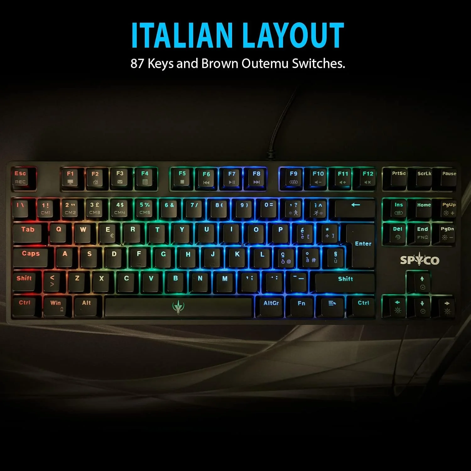 کیبورد گیمینگ SPYCO Challenge KE-112، نور پس زمینه LED RGB، 87 کلید با کلیدهای ABS، سوئیچ های قهوه ای Outemu، پیکربندی کامل Anti-Ghosting کیبورد گیمینگ SPYCO Challenge KE-112، نور پس زمینه LED RGB، 87 کلید با کلیدهای ABS، سوئیچ های قهوه ای Outemu، پیکربندی کامل Anti-Ghosting