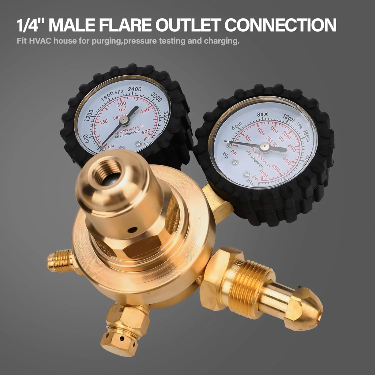 رگولاتور نیتروژن THE WHITE SHOP - گیج نیتروژن با شیلنگ، تجهیزات فشار تحویلی 0-600 PSI اتصالات ورودی و خروجی برنجی رگولاتور نیتروژن THE WHITE SHOP - گیج نیتروژن با شیلنگ، تجهیزات فشار تحویلی 0-600 PSI اتصالات ورودی و خروجی برنجی