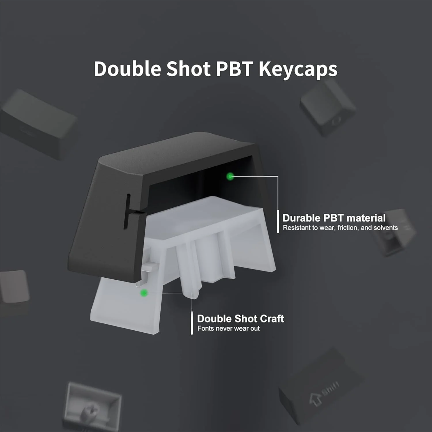 کلاهک های کلید XVX PBT، کلاهک های کلید با چاپ جانبی دوبل شات OEM Profile برای کیبوردهای گیمینگ مکانیکی 60% 65% 75% 100%، ست 136 کلید گرادیان خاکستری، برای کیبورد سوئیچ های Cherry Gateron MX کلاهک های کلید XVX PBT، کلاهک های کلید با چاپ جانبی دوبل شات OEM Profile برای کیبوردهای گیمینگ مکانیکی 60% 65% 75% 100%، ست 136 کلید گرادیان خاکستری، برای کیبورد سوئیچ های Cherry Gateron MX
