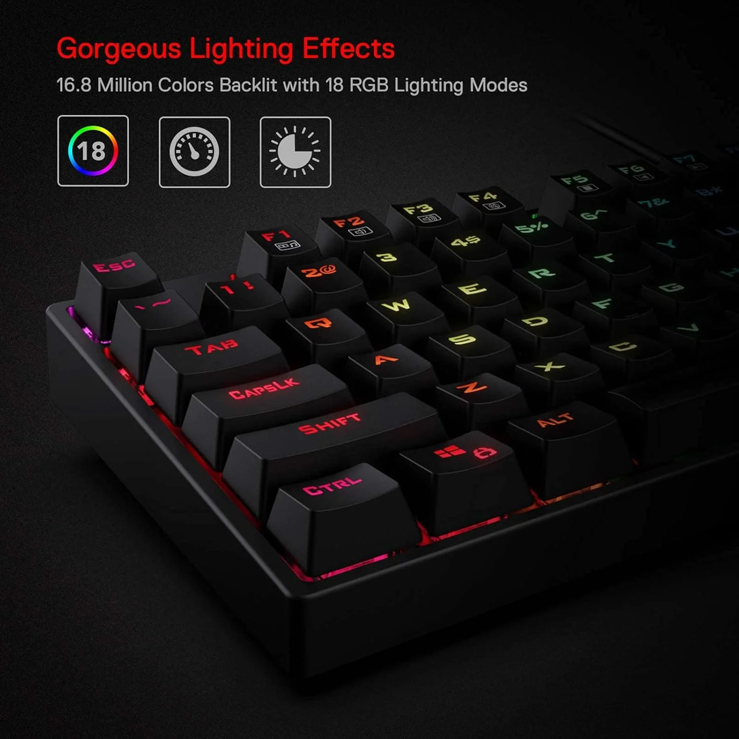 کیبورد گیمینگ مکانیکی نور پس زمینه RGB رداگون K582 SURARA با 104 کلید - سوییچ قرمز خطی و بی صدا کیبورد گیمینگ مکانیکی نور پس زمینه RGB رداگون K582 SURARA با 104 کلید - سوییچ قرمز خطی و بی صدا