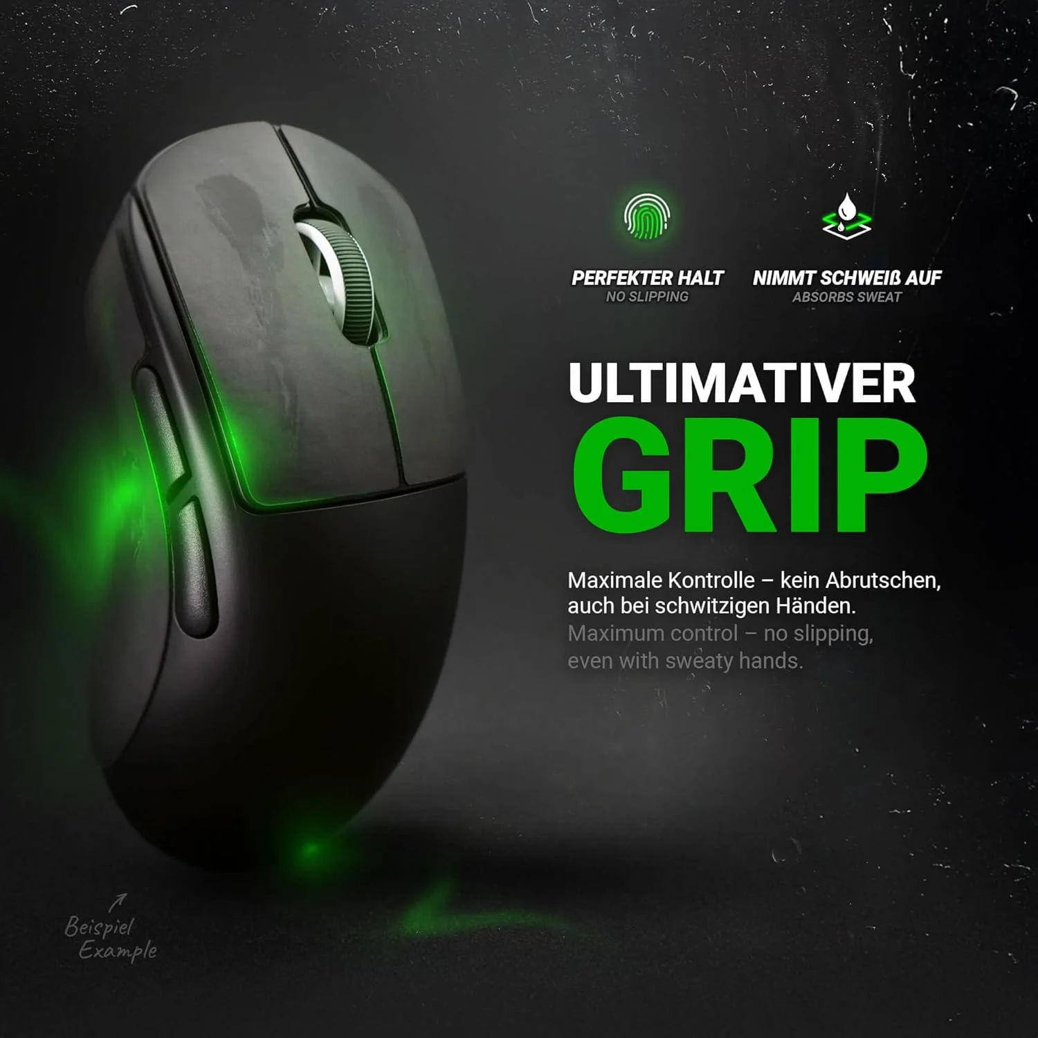 ست نوار چسب SensoryBoost Grip برای Roccat Burst Core & Pro + پد اضافی DIY، استیکرهای ضد لغزش، جذب کننده عرق، بدون ساختار، فوق العاده نازک (0.6 میلی متر) - لوازم جانبی بازی، مشکی
