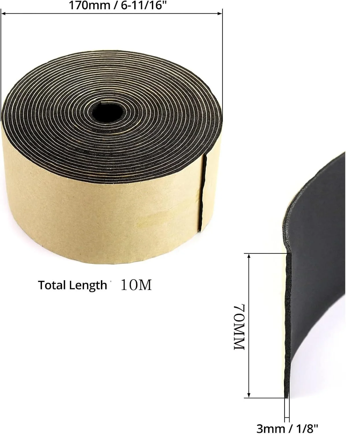 عایق لوله فروشگاه سفید، نوار عایق فوم ضد آب چسبی برای لوله های گرم یا سرد، نوار عایق فوم ضد آب چسبی (70 میلی متر)