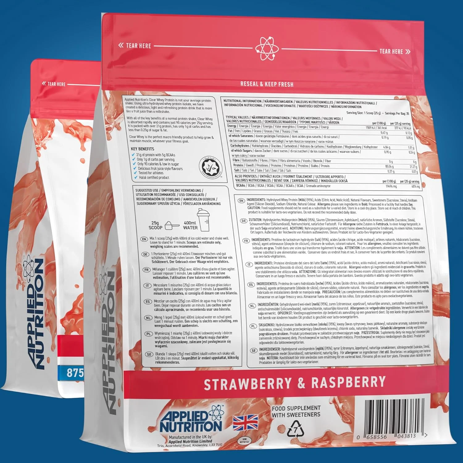 پروتئین وی ایزوله شفاف اپلاید نوتریشن - پروتئین وی ایزوله، پودر پروتئین با طراوت بالا، طعم های سبک آب میوه (توت فرنگی و تمشک) 35 سروینگ پروتئین وی ایزوله شفاف اپلاید نوتریشن - پروتئین وی ایزوله، پودر پروتئین با طراوت بالا، طعم های سبک آب میوه (توت فرنگی و تمشک) 35 سروینگ