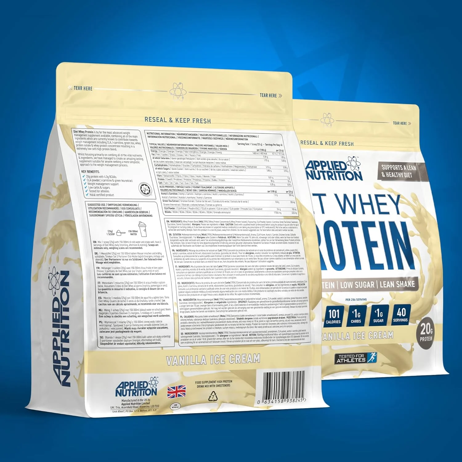 پروتئین وی رژیمی با طعم بستنی وانیلی Applied Nutrition (۱ کیلوگرم) پروتئین وی رژیمی با طعم بستنی وانیلی Applied Nutrition (۱ کیلوگرم)