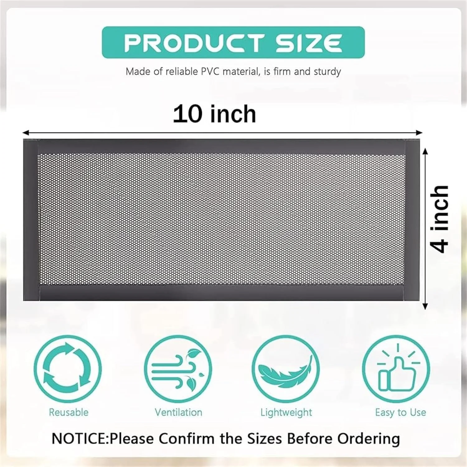 دریچه هوا 4 عددی THE WHITE SHOP، توری دریچه هوا مستطیلی مغناطیسی PVC 10" x 4"، پوشش توری دریچه کف، صفحه دریچه پلاستیکی برای دیوار، سقف، کف، گرفتن زباله، مو، حشرات، مشکی دریچه هوا 4 عددی THE WHITE SHOP، توری دریچه هوا مستطیلی مغناطیسی PVC 10" x 4"، پوشش توری دریچه کف، صفحه دریچه پلاستیکی برای دیوار، سقف، کف، گرفتن زباله، مو، حشرات، مشکی