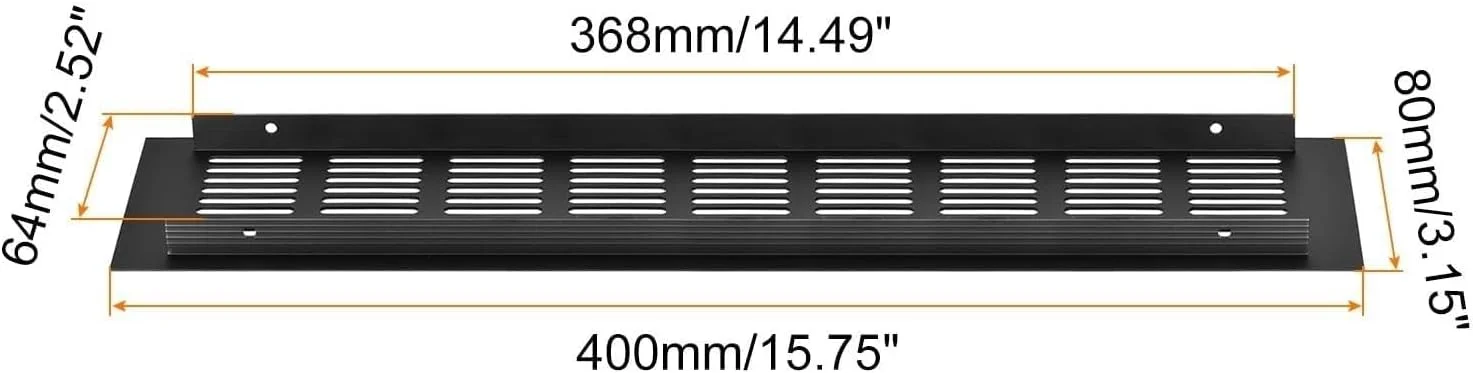 THE WHITE SHOP 4 عدد دریچه تهویه مستطیلی توری آلیاژ آلومینیوم پوشش دریچه هوا دریچه دار برای کابینت کمد کمد کفش (اندازه: 80X400MM) THE WHITE SHOP 4 عدد دریچه تهویه مستطیلی توری آلیاژ آلومینیوم پوشش دریچه هوا دریچه دار برای کابینت کمد کمد کفش (اندازه: 80X400MM)