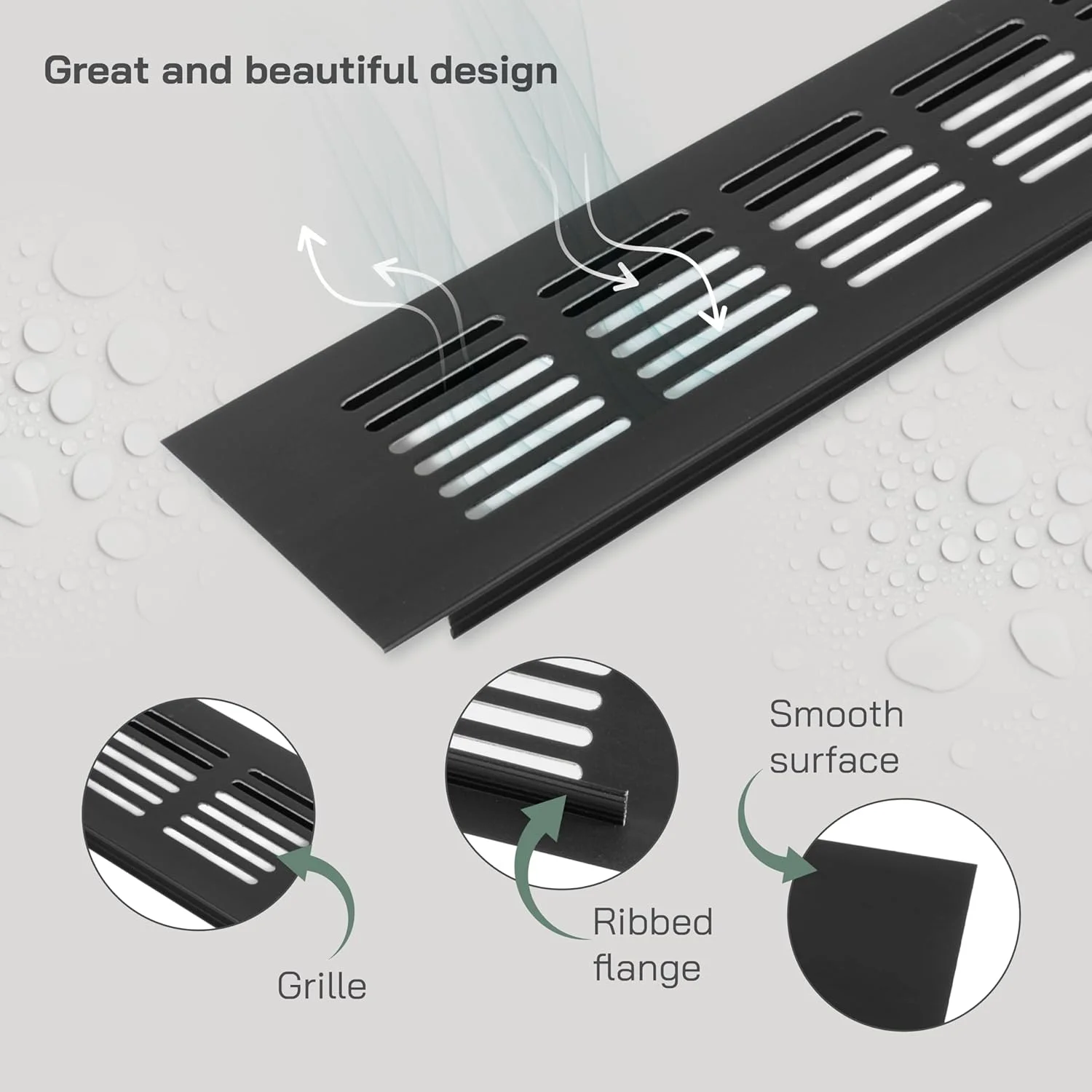 THE WHITE SHOP 4 عدد دریچه تهویه مستطیلی توری آلیاژ آلومینیوم پوشش دریچه هوا دریچه دار برای کابینت کمد کمد کفش (اندازه: 80X400MM) THE WHITE SHOP 4 عدد دریچه تهویه مستطیلی توری آلیاژ آلومینیوم پوشش دریچه هوا دریچه دار برای کابینت کمد کمد کفش (اندازه: 80X400MM)