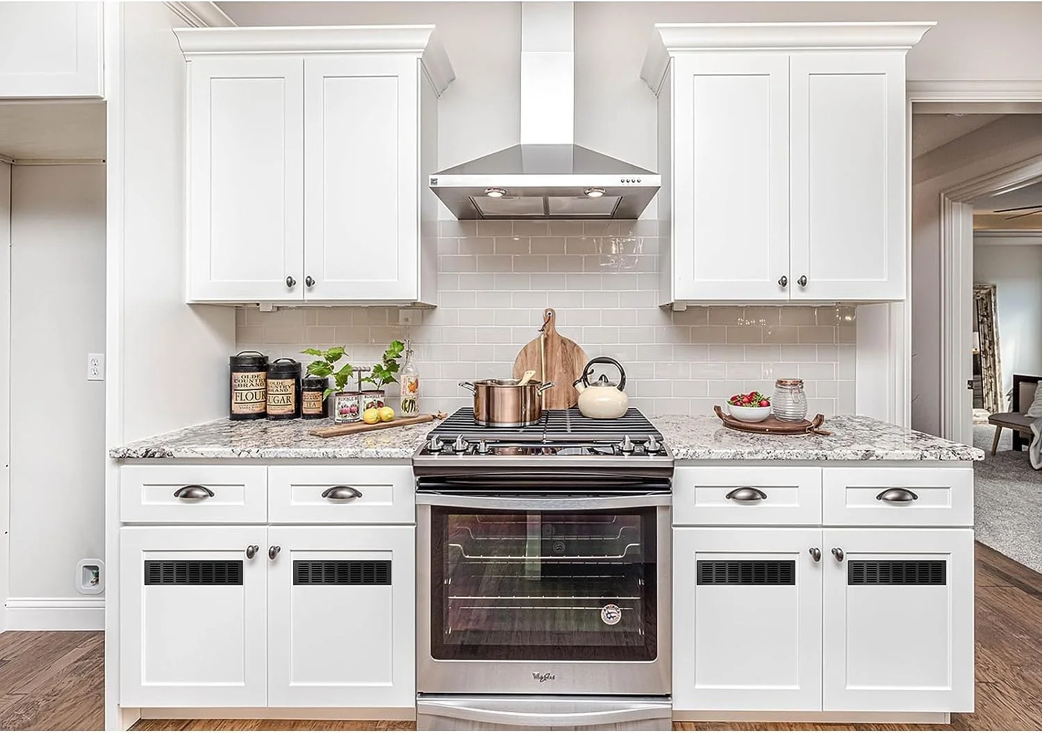 THE WHITE SHOP 4 عدد دریچه تهویه مستطیلی توری آلیاژ آلومینیوم پوشش دریچه هوا دریچه دار برای کابینت کمد کمد کفش (اندازه: 80X400MM) THE WHITE SHOP 4 عدد دریچه تهویه مستطیلی توری آلیاژ آلومینیوم پوشش دریچه هوا دریچه دار برای کابینت کمد کمد کفش (اندازه: 80X400MM)