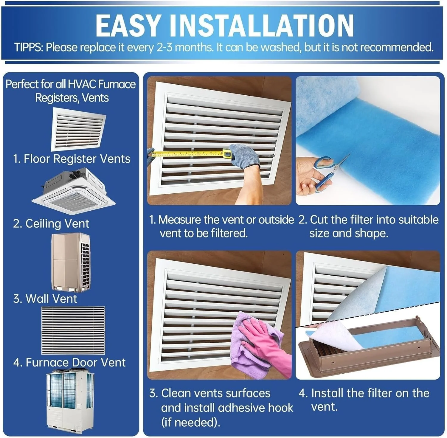 فیلتر دریچه هوا THE WHITE SHOP، فیلتر هوا، کیت فیلتر سه گانه دریچه، پشم فیلتر حذف هوا، برای محفظه کف، توری، سقف، دریچه های شومینه (30 * 335) فیلتر دریچه هوا THE WHITE SHOP، فیلتر هوا، کیت فیلتر سه گانه دریچه، پشم فیلتر حذف هوا، برای محفظه کف، توری، سقف، دریچه های شومینه (30 * 335)