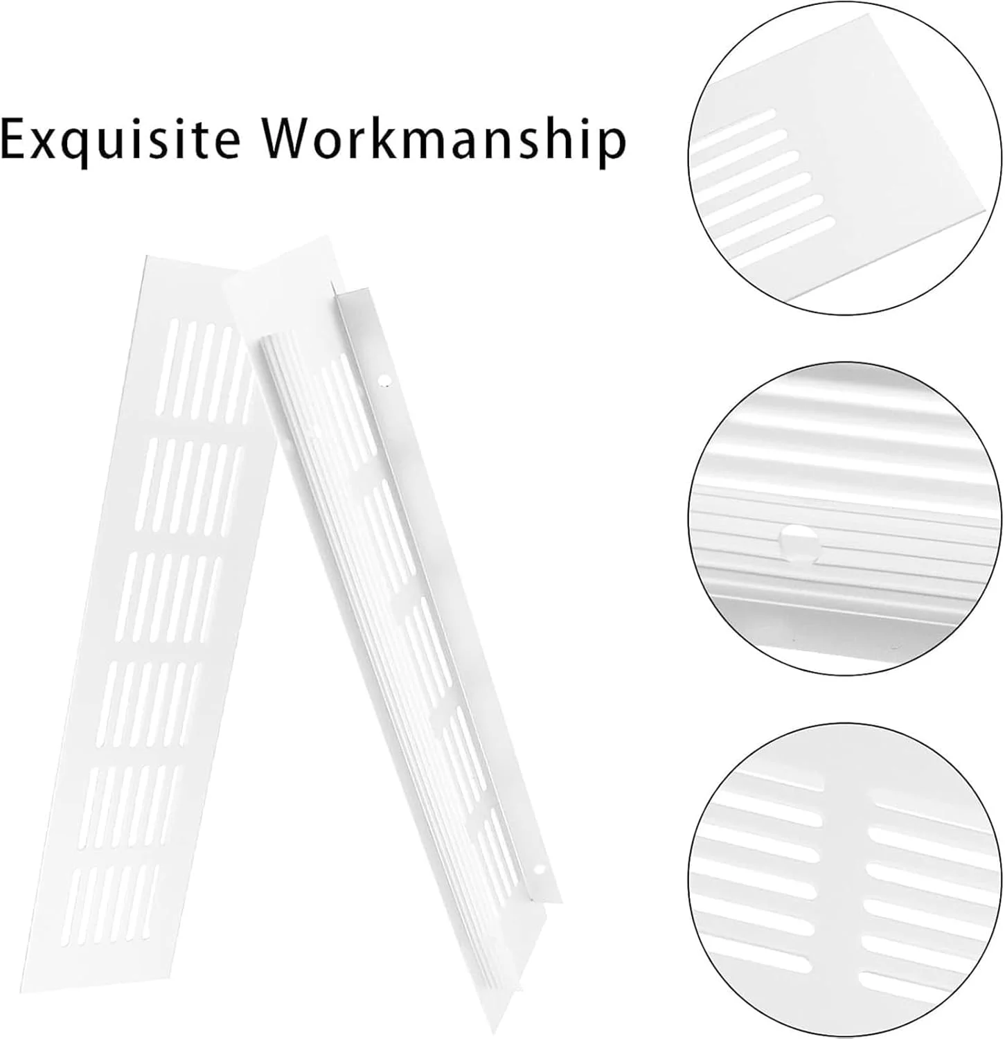 دریچه هوا 8 عددی THE WHITE SHOP، توری 50 میلی متر در 250 میلی متر، دریچه مستطیلی آلیاژ آلومینیوم، دریچه های کابینت، دریچه یخچال، دریچه دیواری کرکره ای برای کمد اجاق گاز، کابینت کفش، سینک آشپزخانه حمام