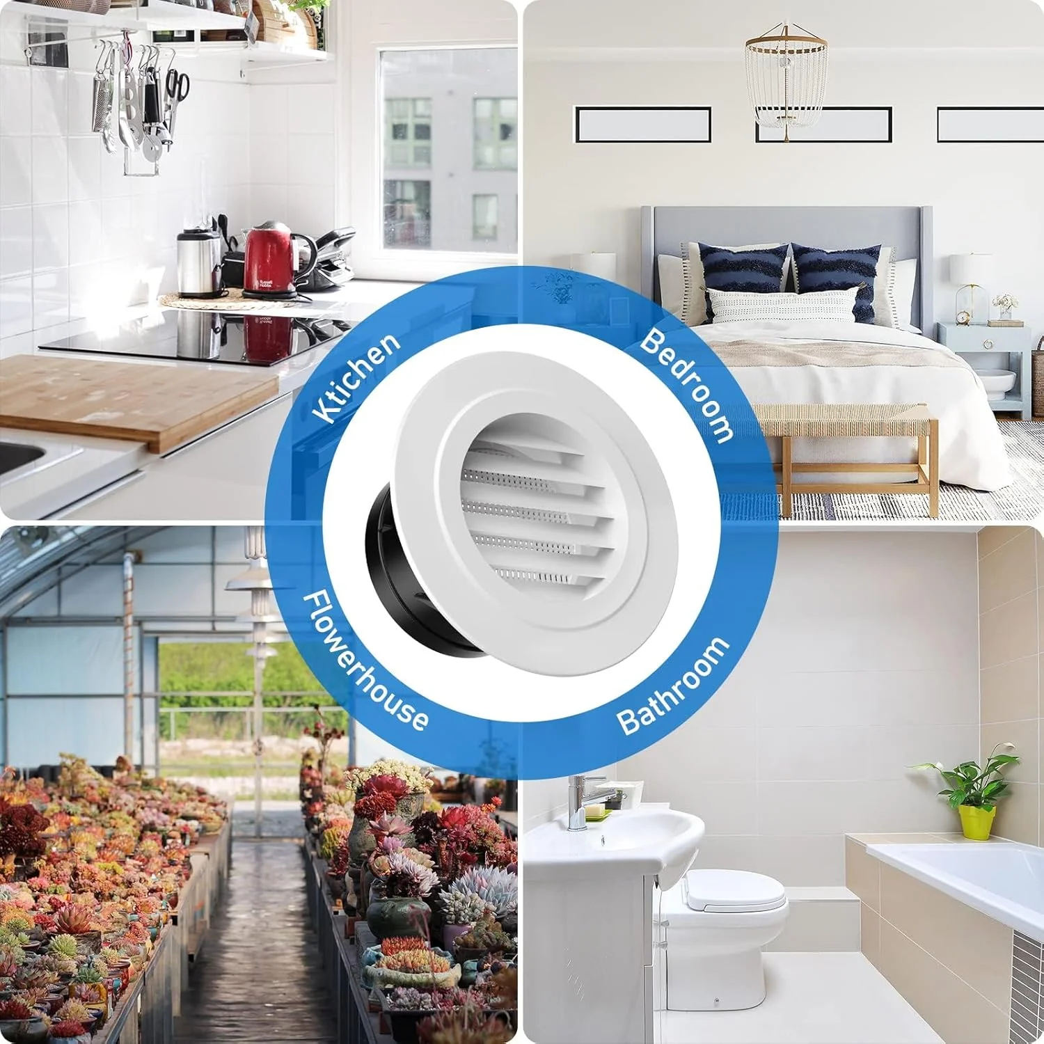 دریچه گرد هوا 7.8 اینچی THE WHITE SHOP، پوشش توری ABS با توری صفحه داخلی، پوشش دریچه قابل تنظیم برای تهویه حمام، دفتر، آشپزخانه دریچه گرد هوا 7.8 اینچی THE WHITE SHOP، پوشش توری ABS با توری صفحه داخلی، پوشش دریچه قابل تنظیم برای تهویه حمام، دفتر، آشپزخانه