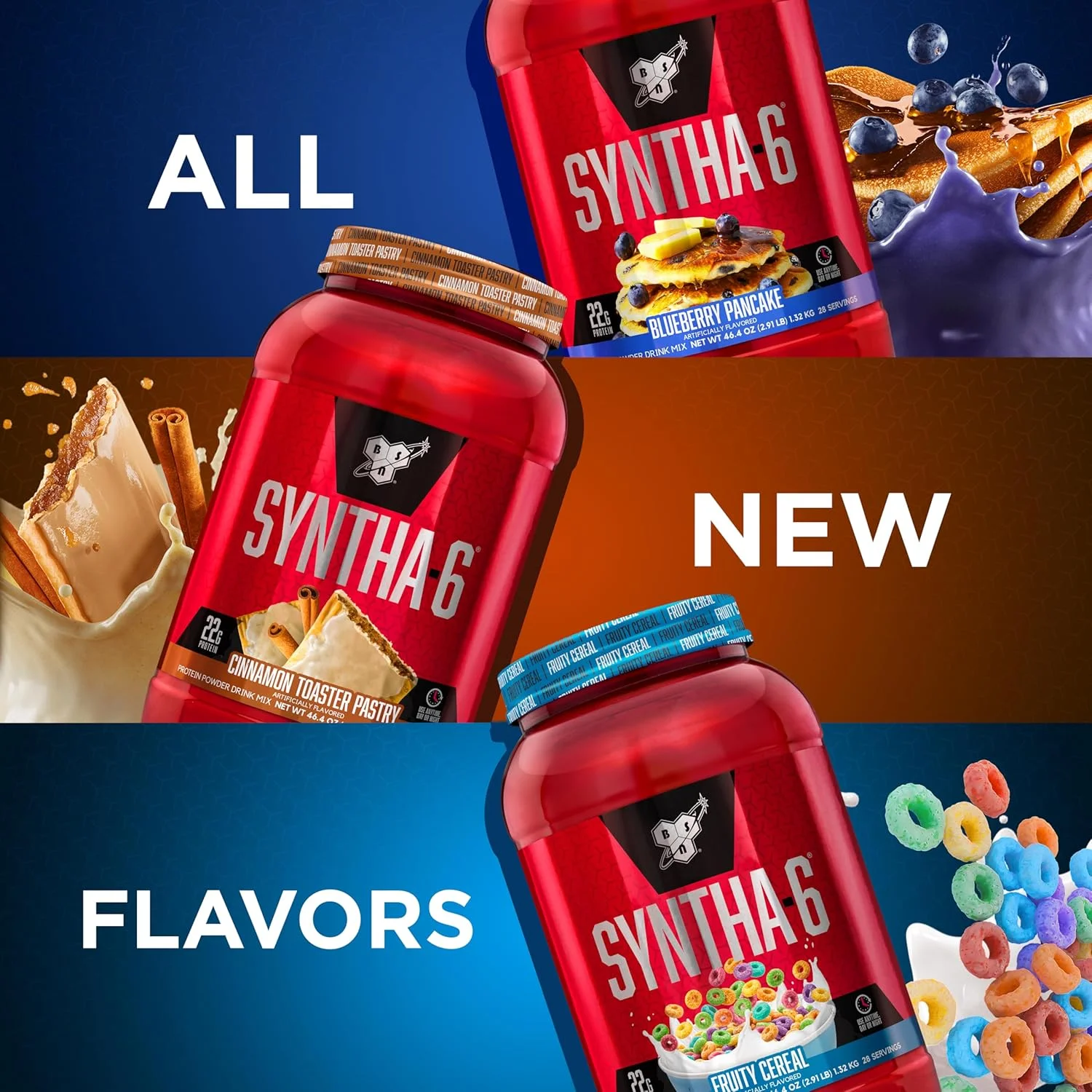 پودر پروتئین وی BSN SYNTHA-6 با کازئین میسلار، ایزوله شیر، غلات میوه ای، 28 سروینگ (بسته بندی ممکن است متفاوت باشد) پودر پروتئین وی BSN SYNTHA-6 با کازئین میسلار، ایزوله شیر، غلات میوه ای، 28 سروینگ (بسته بندی ممکن است متفاوت باشد)