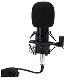 میکروفون ضبط صدا eWINNER BM-800 به همراه لرزه گیر، کابل صوتی 3.5 میلی متری و فوم محافظ برای کامپیوتر، لپ تاپ، استودیو پخش رادیویی، صداگذاری و ضبط استودیویی صدا