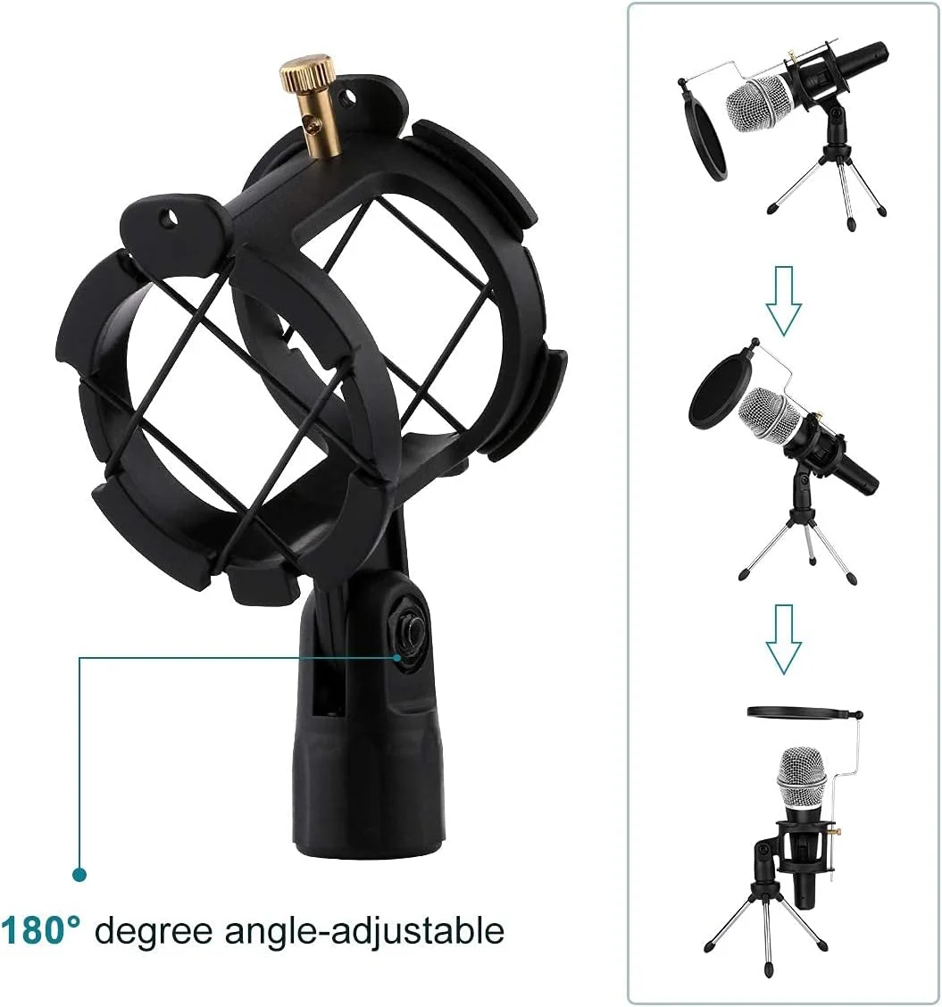 پایه میکروفون رومیزی کوچک eWINNER با لرزه گیر، نگهدارنده میکروفون، کیت فیلتر پاپ توری دوتایی برای ضبط استودیویی، پخش آنلاین، چت، آواز خواندن، جلسه، پخش زنده/پادکست/جلسات سخنرانی پایه میکروفون رومیزی کوچک eWINNER با لرزه گیر، نگهدارنده میکروفون، کیت فیلتر پاپ توری دوتایی برای ضبط استودیویی، پخش آنلاین، چت، آواز خواندن، جلسه، پخش زنده/پادکست/جلسات سخنرانی