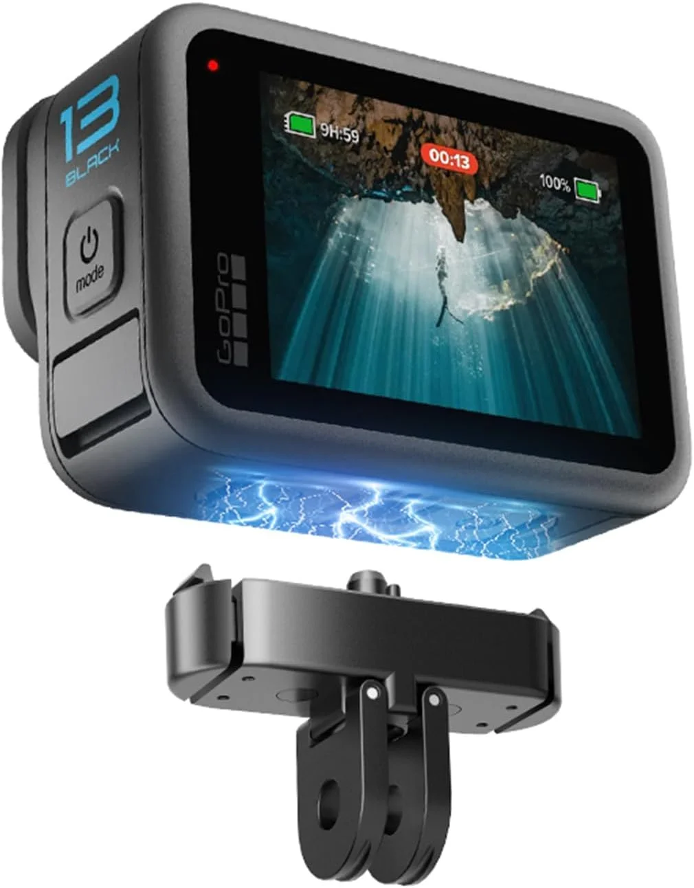 پایه اتصال سریع eWINNER برای Hero 13 Black / پایه قفل مغناطیسی آلومینیومی با رابط پیچ 1/4 اینچی و رابط دوگانه برای لوازم جانبی آداپتور تبدیل Hero13