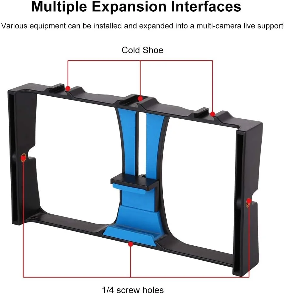 کیت ریگ فیلمبرداری گوشی هوشمند eWINNER شامل قفس گوشی هوشمند با 3 پایه کفشک سرد + چراغ های LED فیلمبرداری + میکروفون با پایه ضد لرزش و بادگیر + سه پایه رومیزی برای ضبط ویدیو، پخش زنده ولاگ