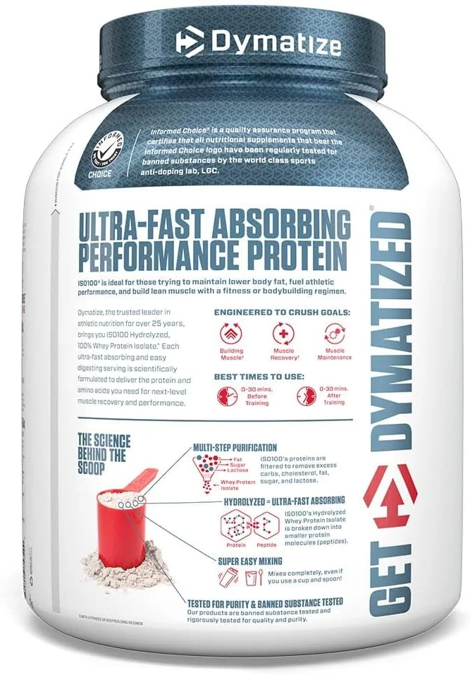 پروتئین وی ایزوله ISO 100 دایماتیز با طعم کوکی و کرم، 5 پوند