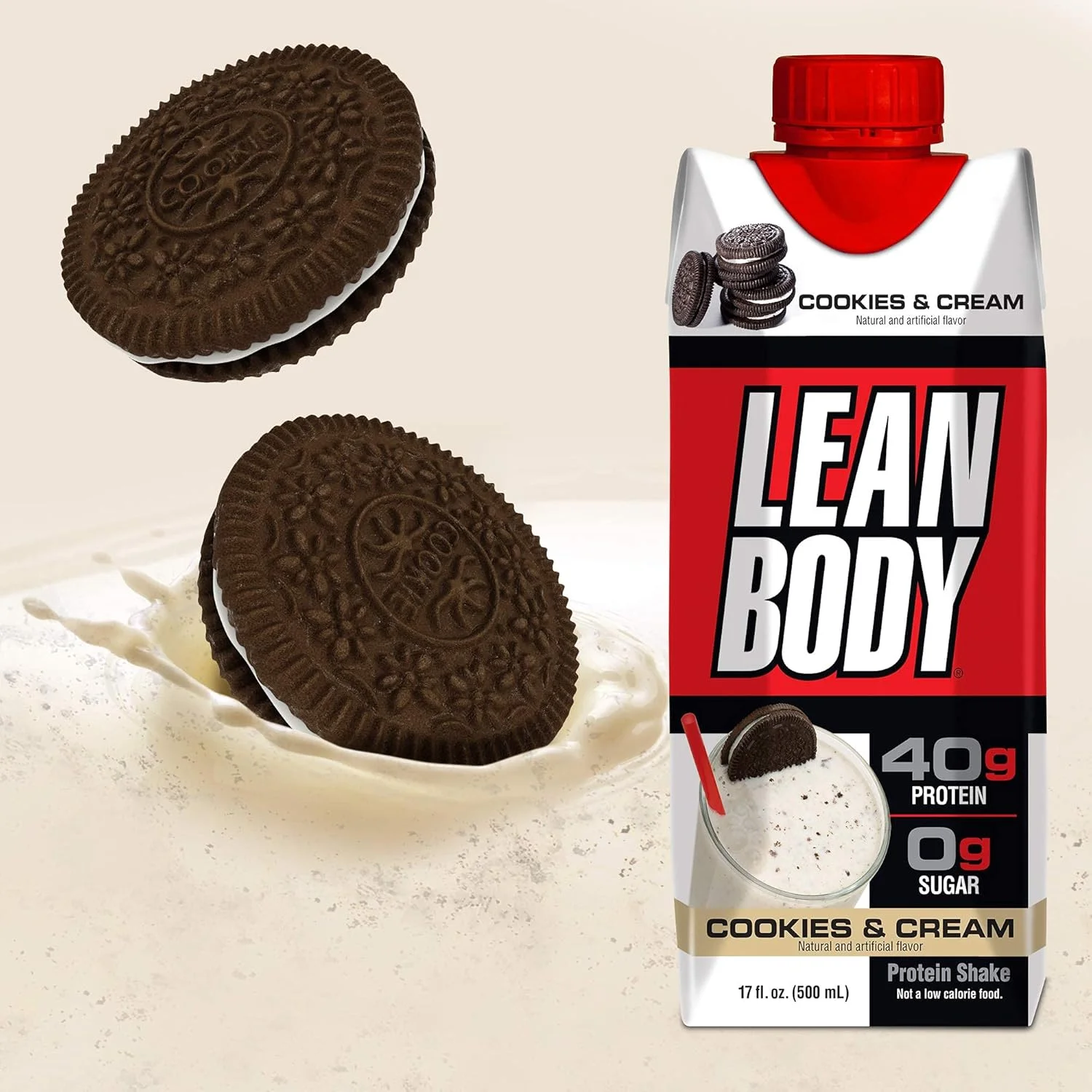 نوشیدنی پروتئینی آماده مصرف لابرادا Lean Body (500 میلی لیتر، کوکی و خامه)، 40 گرم پروتئین، 0 گرم شکر، بدون گلوتن، 22 ویتامین و مواد معدنی، مخلوط وی نوشیدنی پروتئینی آماده مصرف لابرادا Lean Body (500 میلی لیتر، کوکی و خامه)، 40 گرم پروتئین، 0 گرم شکر، بدون گلوتن، 22 ویتامین و مواد معدنی، مخلوط وی