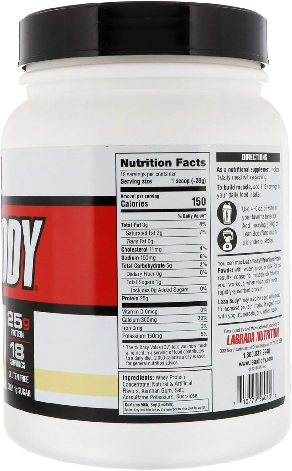 پروتئین وی لابرادا نوتریشن Lean Body Premium، وانیلی، 1.5 پوند پروتئین وی لابرادا نوتریشن Lean Body Premium، وانیلی، 1.5 پوند