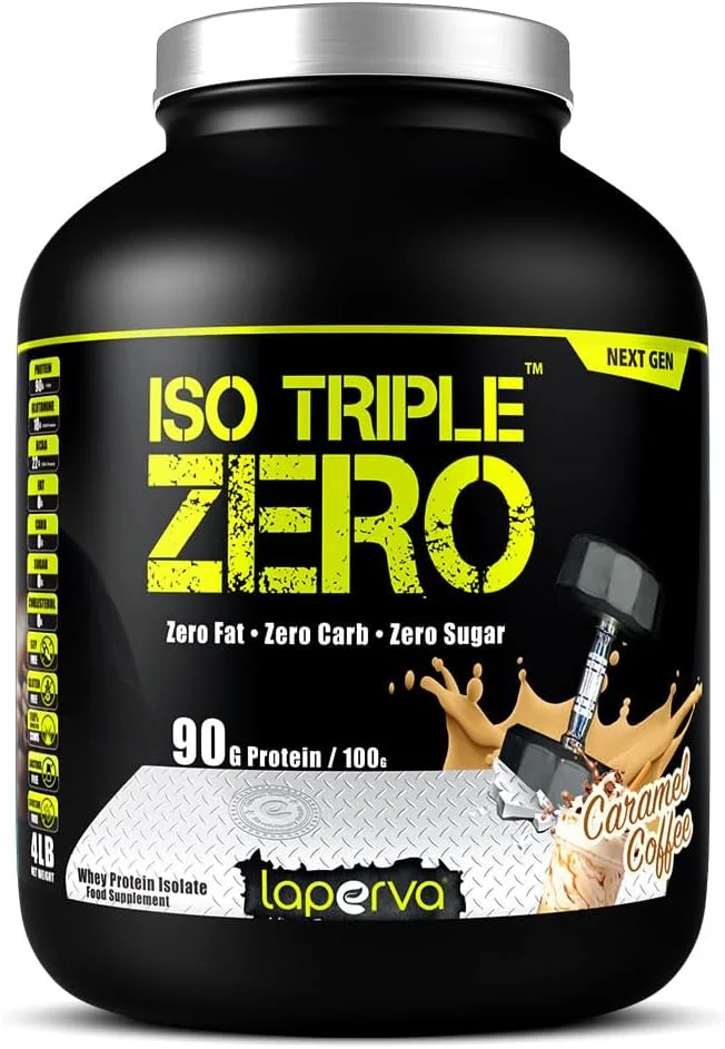 پودر پروتئین وی ایزوله لاپروا - ISO TRIPLE ZERO - 28 گرم پروتئین در هر 30 گرم سروینگ - بدون چربی، کربوهیدرات و شکر - مکمل های پروتئینی برای کاهش وزن و افزایش عضله (4 پوند، کارامل قهوه)