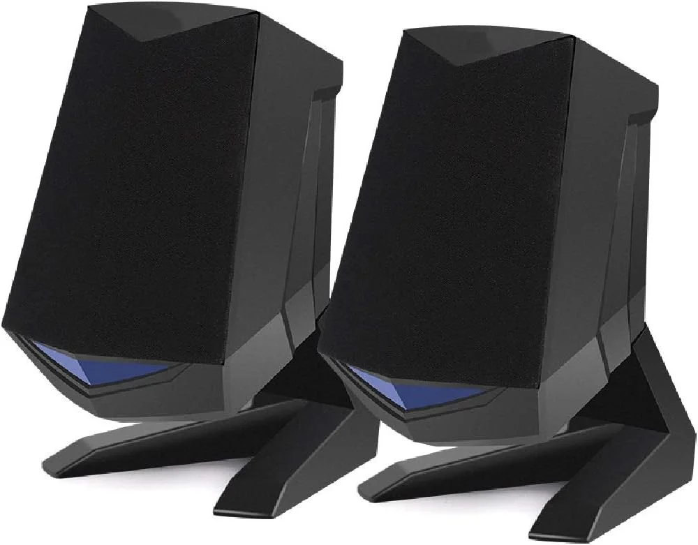 اسپیکر کامپیوتر سیمی BREAUX، یک جفت، USB AUX تقویت باس، اسپیکر PC برای لپ تاپ، کامپیوتر، تلفن، بلندگوی چند رسانه ای 6 وات