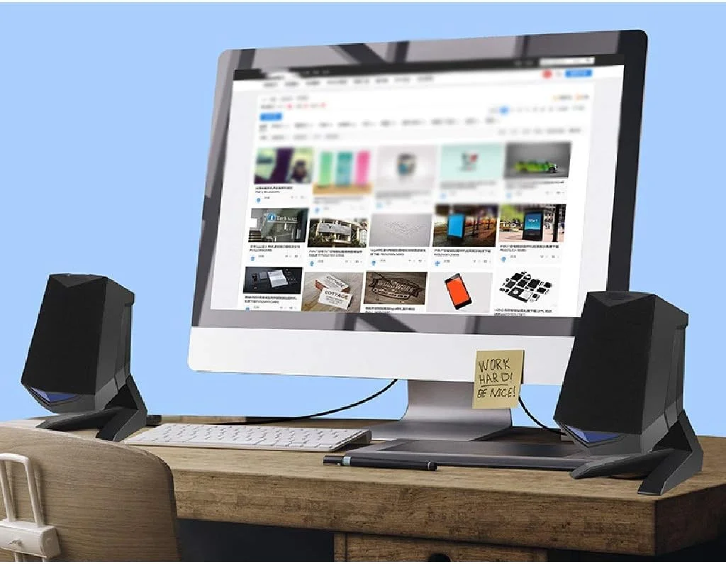 اسپیکر کامپیوتر سیمی BREAUX، یک جفت، USB AUX تقویت باس، اسپیکر PC برای لپ تاپ، کامپیوتر، تلفن، بلندگوی چند رسانه ای 6 وات اسپیکر کامپیوتر سیمی BREAUX، یک جفت، USB AUX تقویت باس، اسپیکر PC برای لپ تاپ، کامپیوتر، تلفن، بلندگوی چند رسانه ای 6 وات