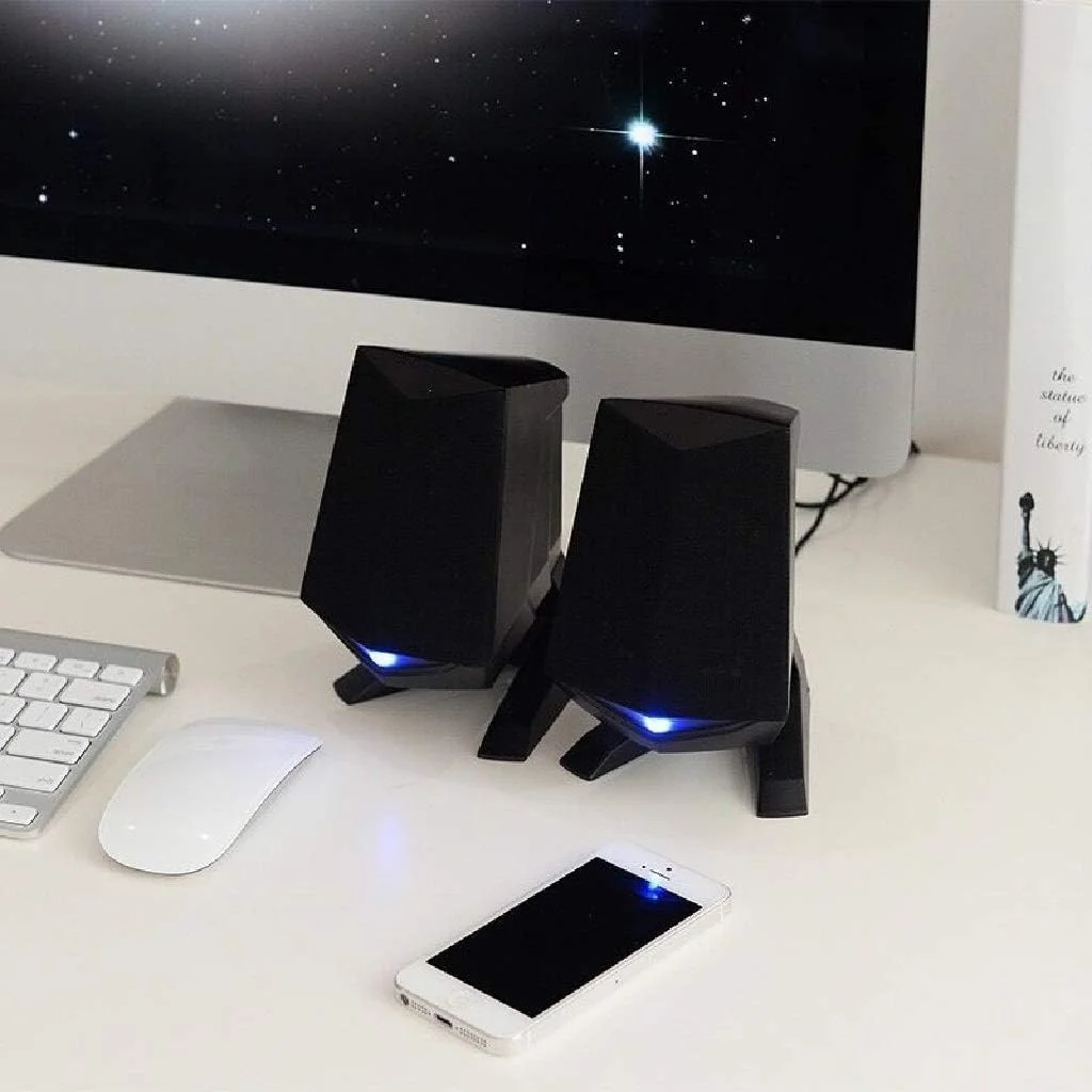 اسپیکر کامپیوتر سیمی BREAUX، یک جفت، USB AUX تقویت باس، اسپیکر PC برای لپ تاپ، کامپیوتر، تلفن، بلندگوی چند رسانه ای 6 وات اسپیکر کامپیوتر سیمی BREAUX، یک جفت، USB AUX تقویت باس، اسپیکر PC برای لپ تاپ، کامپیوتر، تلفن، بلندگوی چند رسانه ای 6 وات