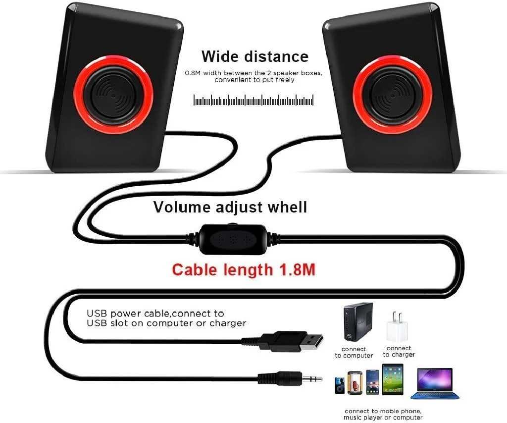 اسپیکر کامپیوتر فراگیر BREAUX با باس عمیق، اسپیکر چند رسانه ای USB سیمی برای لپ تاپ های PC، دارای چهار دیافراگم بلندگوی داخلی (رنگ: قرمز) اسپیکر کامپیوتر فراگیر BREAUX با باس عمیق، اسپیکر چند رسانه ای USB سیمی برای لپ تاپ های PC، دارای چهار دیافراگم بلندگوی داخلی (رنگ: قرمز)