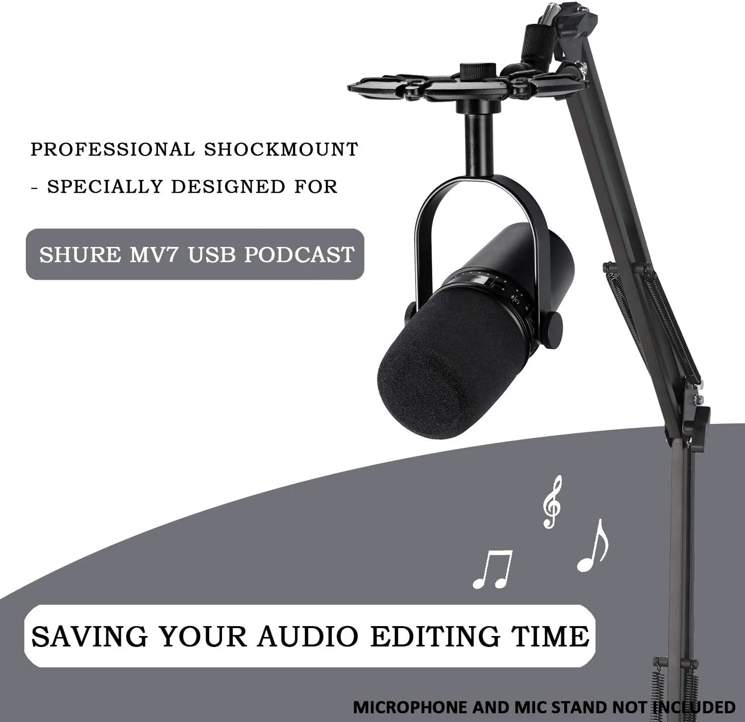 لرزه گیر میکروفون KASTWAVE MV7، کاهش نویز لرزش، لرزه گیر حرفه ای، پایه بازویی میکروفون سازگار، طراحی جمع و جور، قابلیت اتصال به بازویی، طراحی ساده تر سازگار با میکروفون Shure MV7 لرزه گیر میکروفون KASTWAVE MV7، کاهش نویز لرزش، لرزه گیر حرفه ای، پایه بازویی میکروفون سازگار، طراحی جمع و جور، قابلیت اتصال به بازویی، طراحی ساده تر سازگار با میکروفون Shure MV7