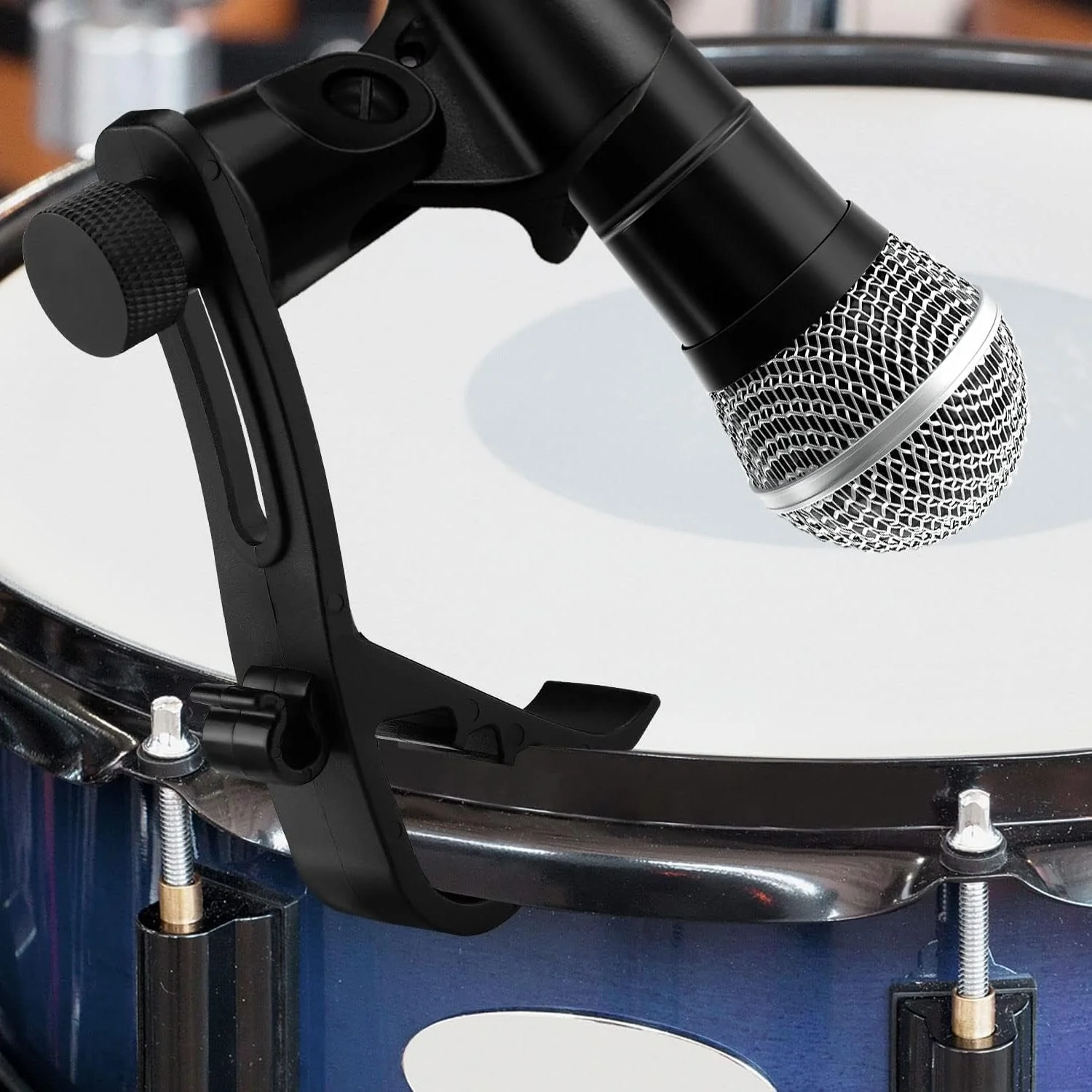 2 عدد گیره میکروفون درام قابل تنظیم، نگهدارنده های ضد ضربه میکروفون برای ضبط حرفه ای درام، گیره میکروفون ایمن برای سازهای کوبه ای، لوازم جانبی بادوام پایه میکروفون