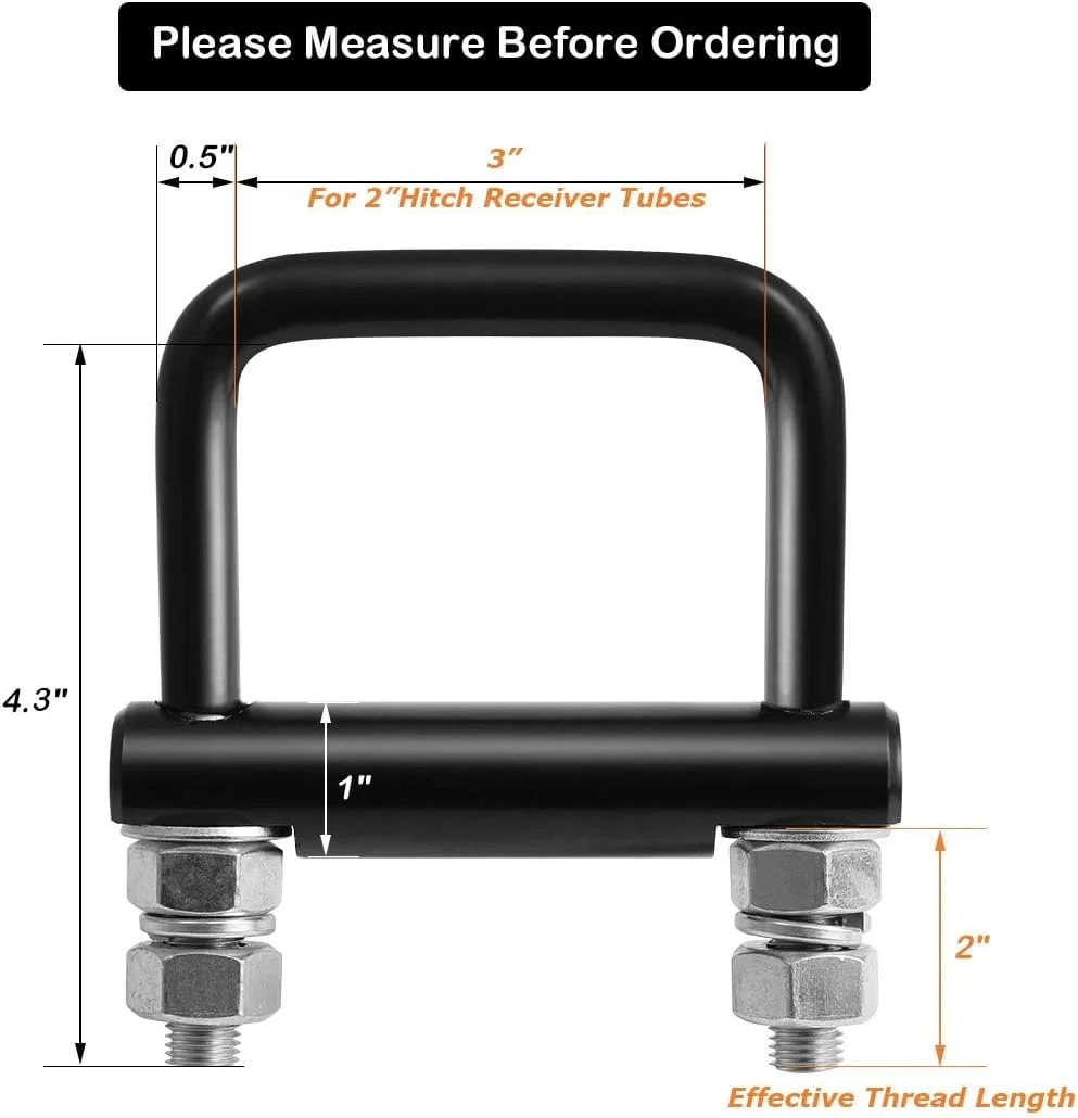 گیره ضد لرزش و سفت کننده اتصال تریلر، تثبیت کننده فولادی سنگین 2 اینچی برای حمل بار بی صدا، باربند دوچرخه و پایه توپ تریلر - کاهش صدا و بهبود ثبات