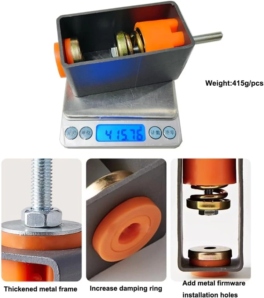 پایه های ضد لرزش سقفی، بسته 4 عددی آویز عایق لرزش فنری، ظرفیت 110 پوند، کمک فنر فنری نصب شده در بالا، آویز عایق لرزش سقفی برای استودیوها، اتاق KTV، بارها