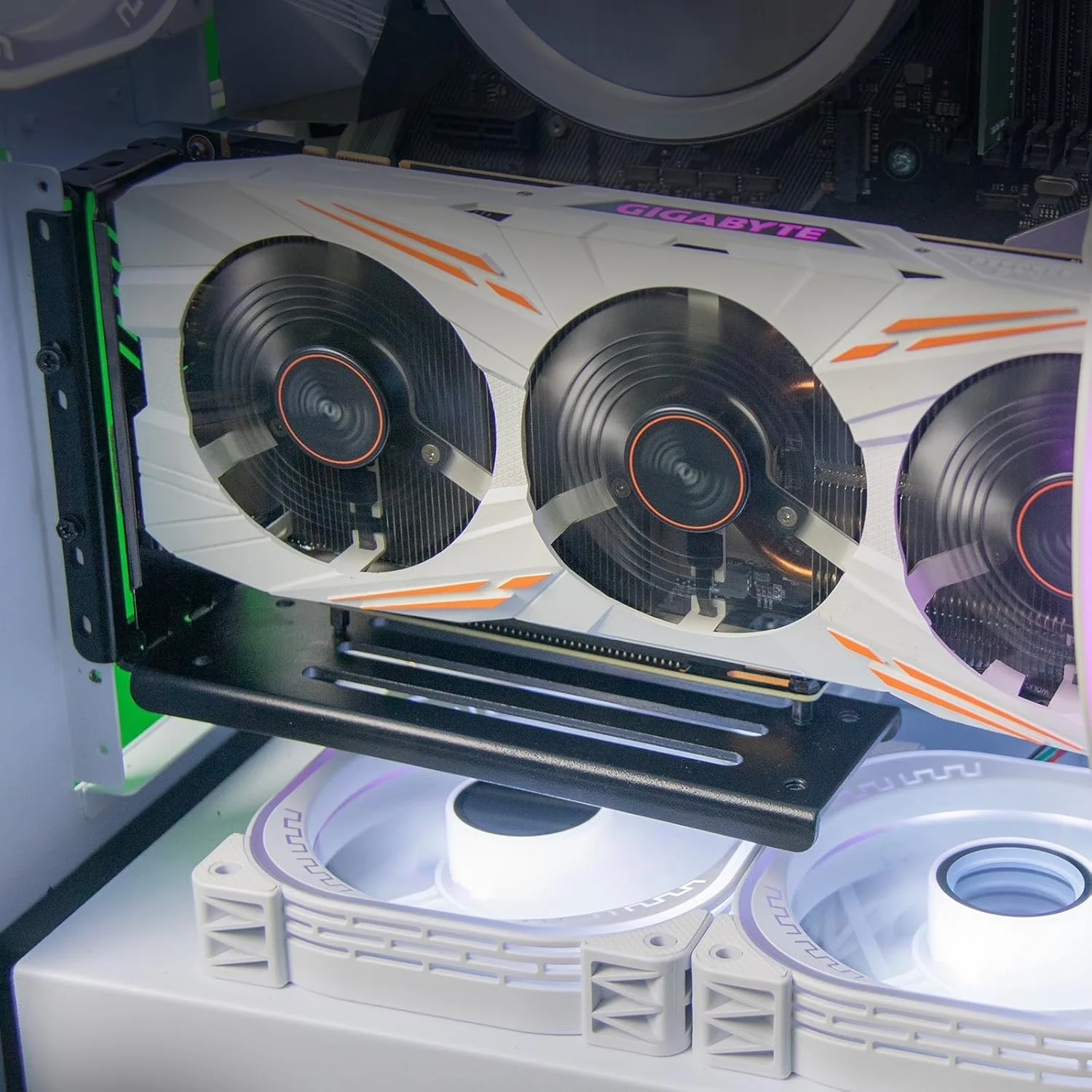 کیت نگهدارنده کارت گرافیک عمودی KASTWAVE، پایه GPU با کابل رایزر PCIE زاویه راست 90 درجه 20 سانتی متری PCIE 3.0 مشکی کیت نگهدارنده کارت گرافیک عمودی KASTWAVE، پایه GPU با کابل رایزر PCIE زاویه راست 90 درجه 20 سانتی متری PCIE 3.0 مشکی