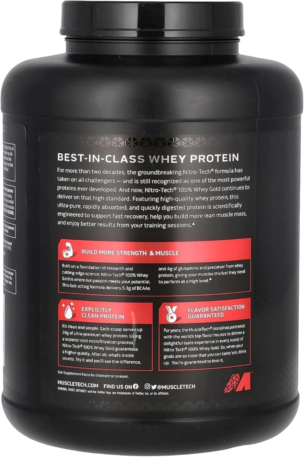 Muscletech NitroTech پروتئین وی، فرمول نهایی عضله سازی با ترکیبی منحصر به فرد از پروتئین وی ایزوله و پپتیدها - 30 گرم پروتئین، 3 گرم کراتین و 6.6 گرم BCAA، طعم توت فرنگی، 4.00 پوند Muscletech NitroTech پروتئین وی، فرمول نهایی عضله سازی با ترکیبی منحصر به فرد از پروتئین وی ایزوله و پپتیدها - 30 گرم پروتئین، 3 گرم کراتین و 6.6 گرم BCAA، طعم توت فرنگی، 4.00 پوند