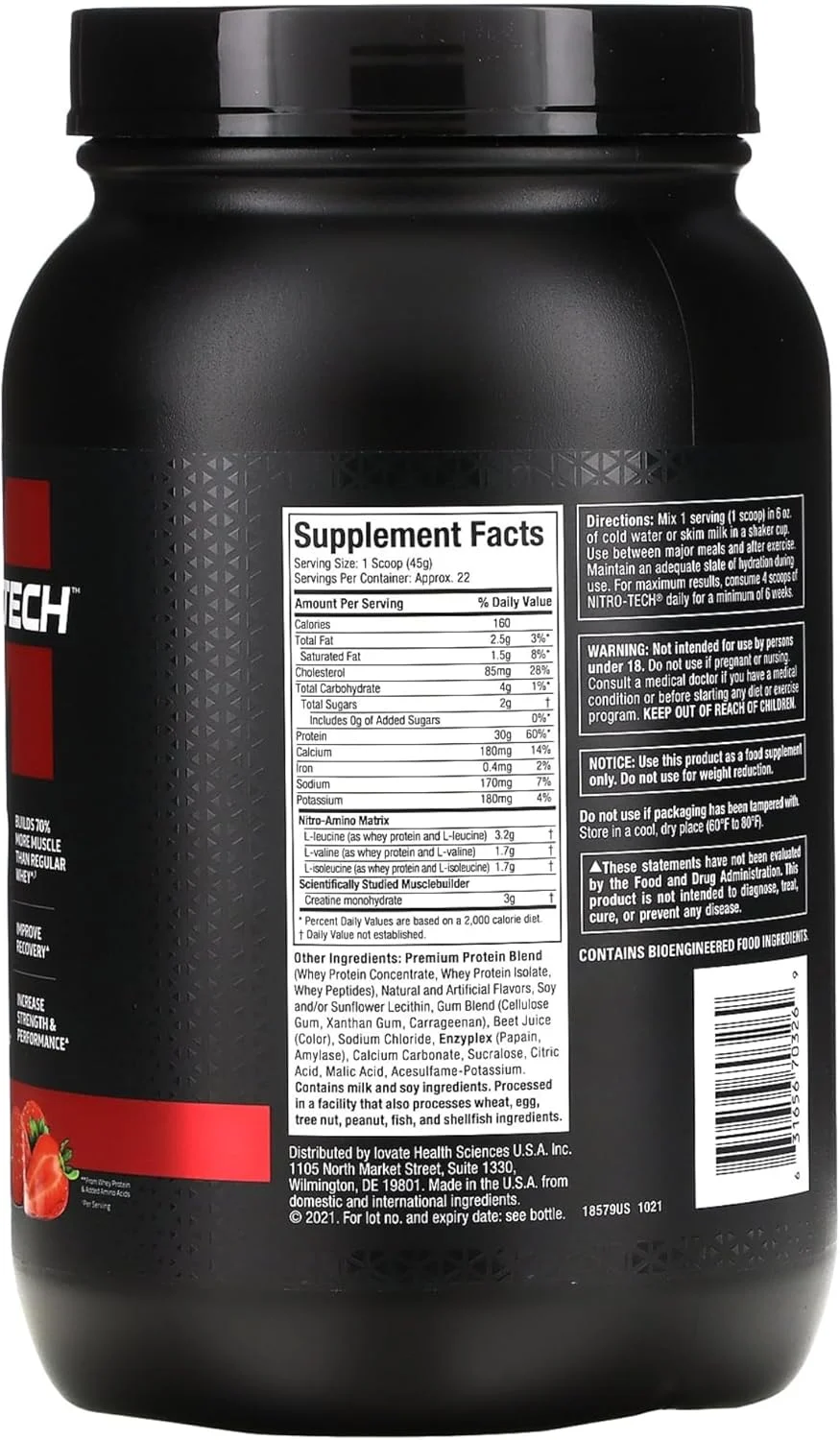 پروتئین وی نیترو تک ماسل تک، فرمول نهایی عضله سازی با ترکیبی منحصر به فرد از پروتئین وی ایزوله و پپتیدها - 30 گرم پروتئین، 3 گرم کراتین و 6.8 گرم BCAA، طعم توت فرنگی، 2.20 پوند پروتئین وی نیترو تک ماسل تک، فرمول نهایی عضله سازی با ترکیبی منحصر به فرد از پروتئین وی ایزوله و پپتیدها - 30 گرم پروتئین، 3 گرم کراتین و 6.8 گرم BCAA، طعم توت فرنگی، 2.20 پوند