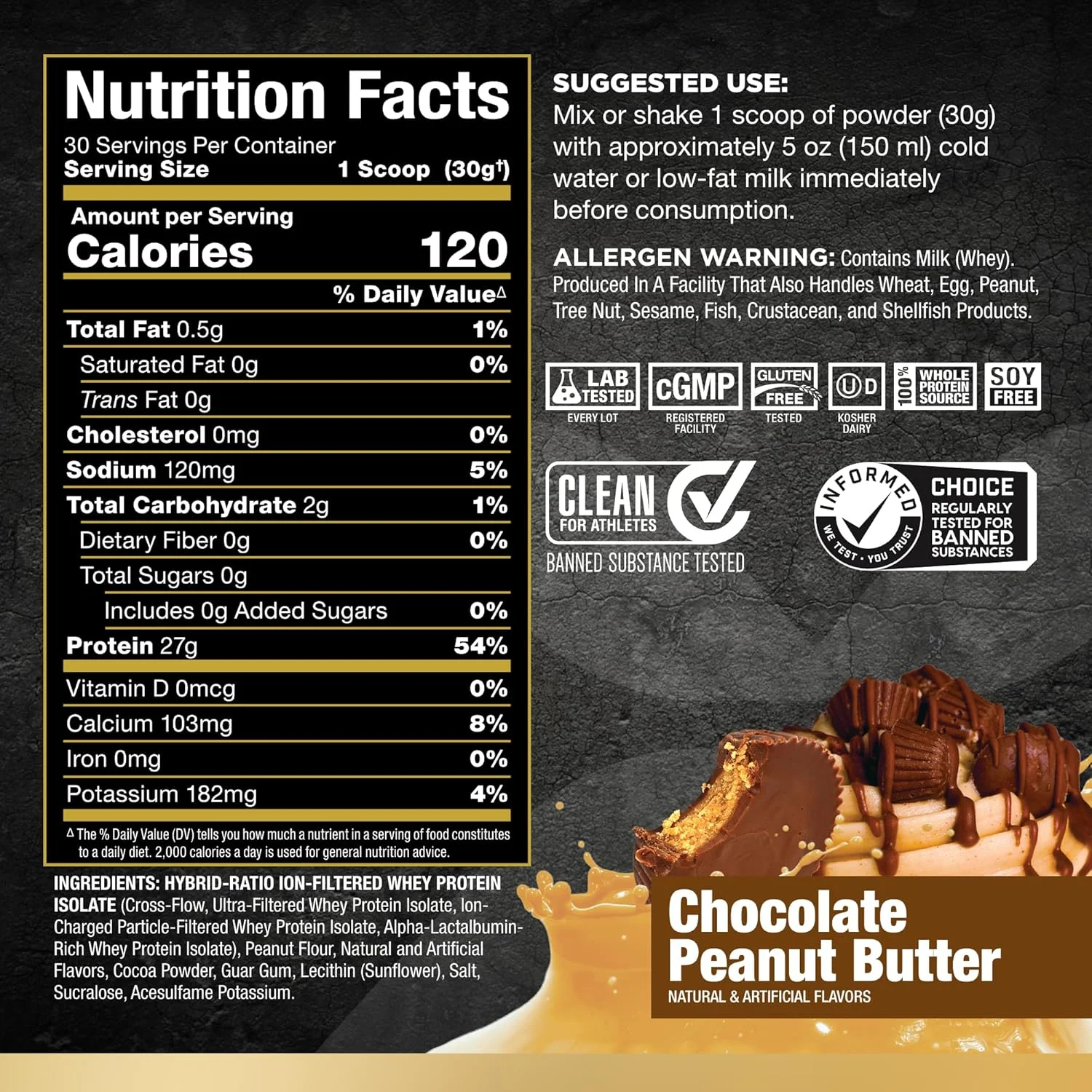 ALLMAX Nutrition, Isoflex، پروتئین وی ایزوله خالص (WPI فیلتراسیون ذرات باردار یونی)، کره بادام زمینی شکلاتی، 2 پوند (907 گرم) ALLMAX Nutrition, Isoflex، پروتئین وی ایزوله خالص (WPI فیلتراسیون ذرات باردار یونی)، کره بادام زمینی شکلاتی، 2 پوند (907 گرم)