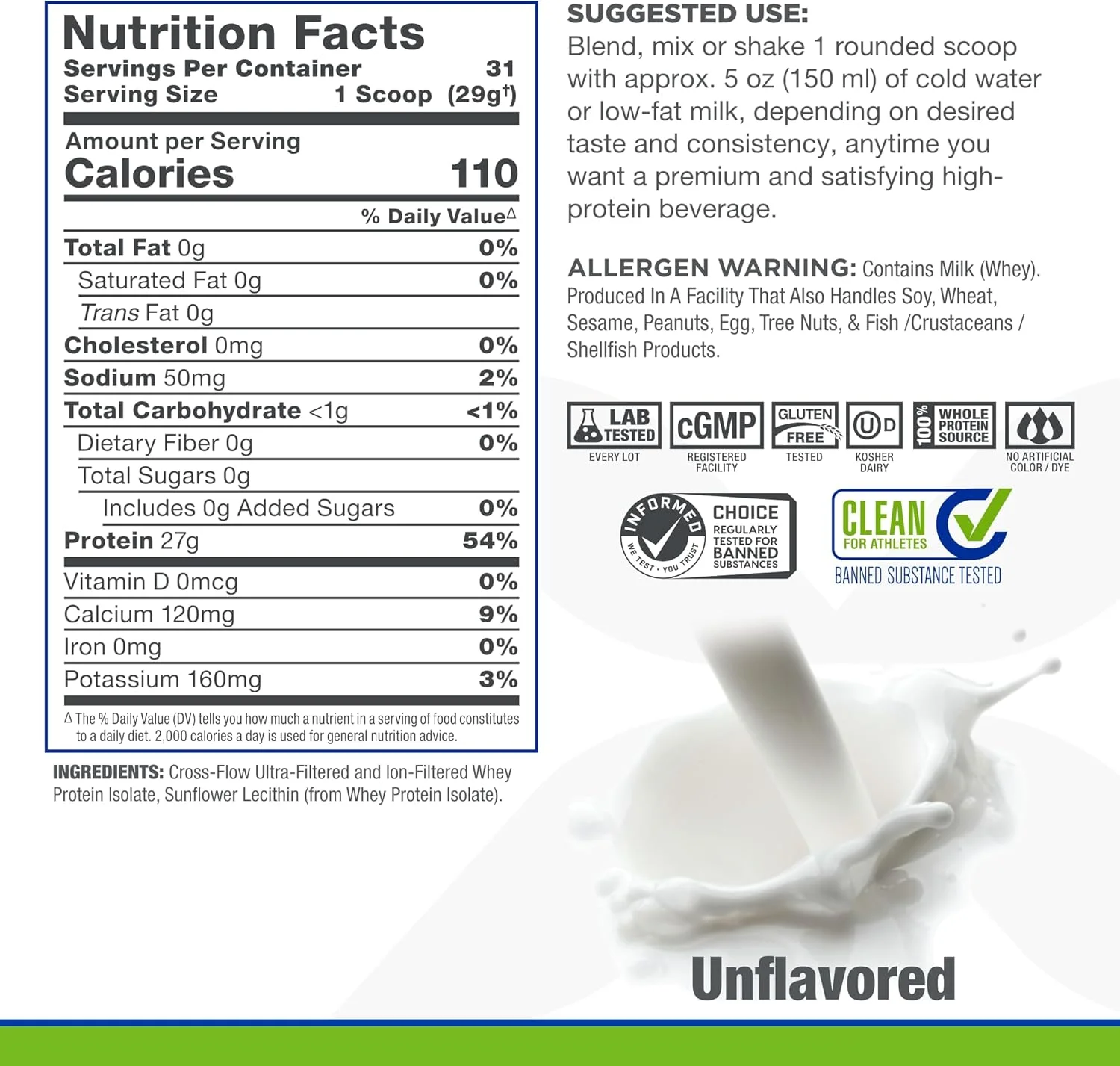 پروتئین وی ایزوله بدون طعم آل مکس ISONATURAL - 2 پوند - 27 گرم پروتئین در هر پیمانه - بدون چربی و شکر - 99% بدون لاکتوز - حاوی پری بیوتیک - بدون طعم دهنده های مصنوعی - تقریبا 31 سروینگ پروتئین وی ایزوله بدون طعم آل مکس ISONATURAL - 2 پوند - 27 گرم پروتئین در هر پیمانه - بدون چربی و شکر - 99% بدون لاکتوز - حاوی پری بیوتیک - بدون طعم دهنده های مصنوعی - تقریبا 31 سروینگ