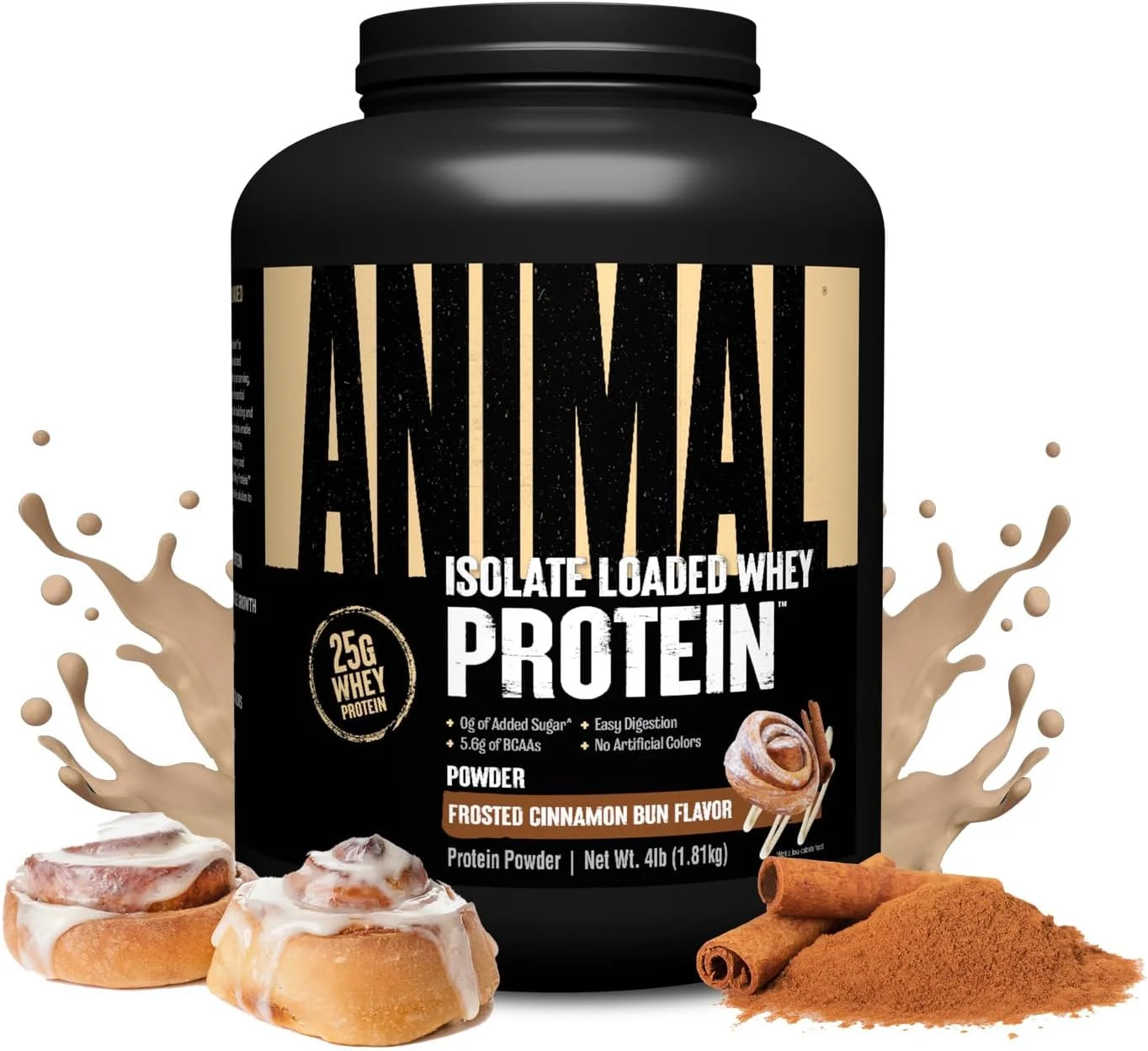 پودر پروتئین وی ایزوله Animal Whey - ایزوله بارگیری شده برای بعد از تمرین و ریکاوری - کم شکر با پروتئین وی ایزوله بسیار قابل هضم - نان دارچینی یخ زده - 4 پوند پودر پروتئین وی ایزوله Animal Whey - ایزوله بارگیری شده برای بعد از تمرین و ریکاوری - کم شکر با پروتئین وی ایزوله بسیار قابل هضم - نان دارچینی یخ زده - 4 پوند