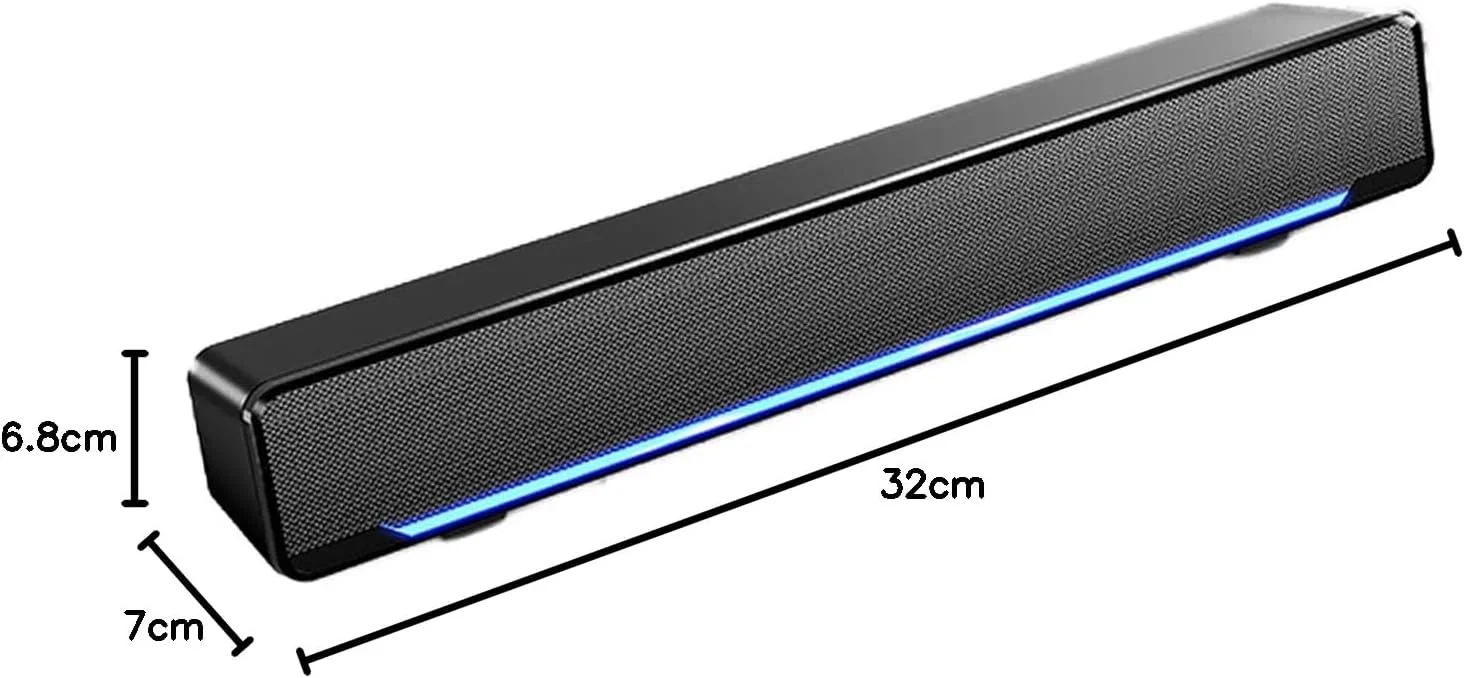 ساندبار کامپیوتر ciciglow، ساندبار LED سیمی USB با 2 بلندگوی پرقدرت، جعبه صدای فراگیر، بلندگوی استریو سه بعدی با پلاگین 3.5 میلی متری برای لپ تاپ ساندبار کامپیوتر ciciglow، ساندبار LED سیمی USB با 2 بلندگوی پرقدرت، جعبه صدای فراگیر، بلندگوی استریو سه بعدی با پلاگین 3.5 میلی متری برای لپ تاپ