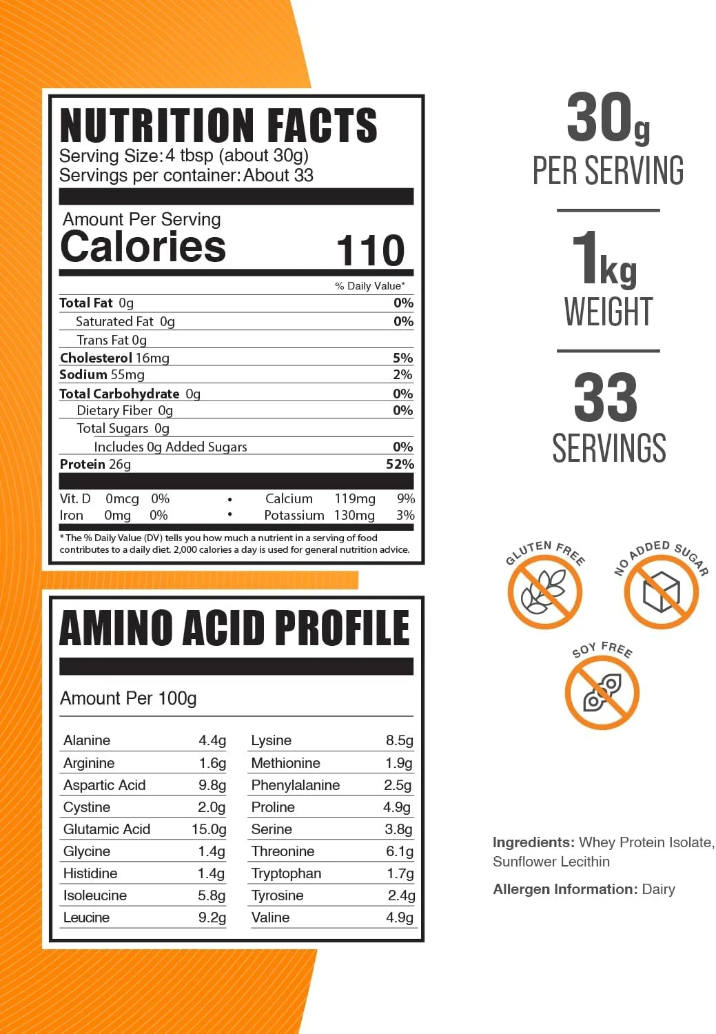 پودر پروتئین وی ایزوله هیدرولیز شده خالص بالک ساپلیمنتس (1 کیلوگرم) از BulkSupplements