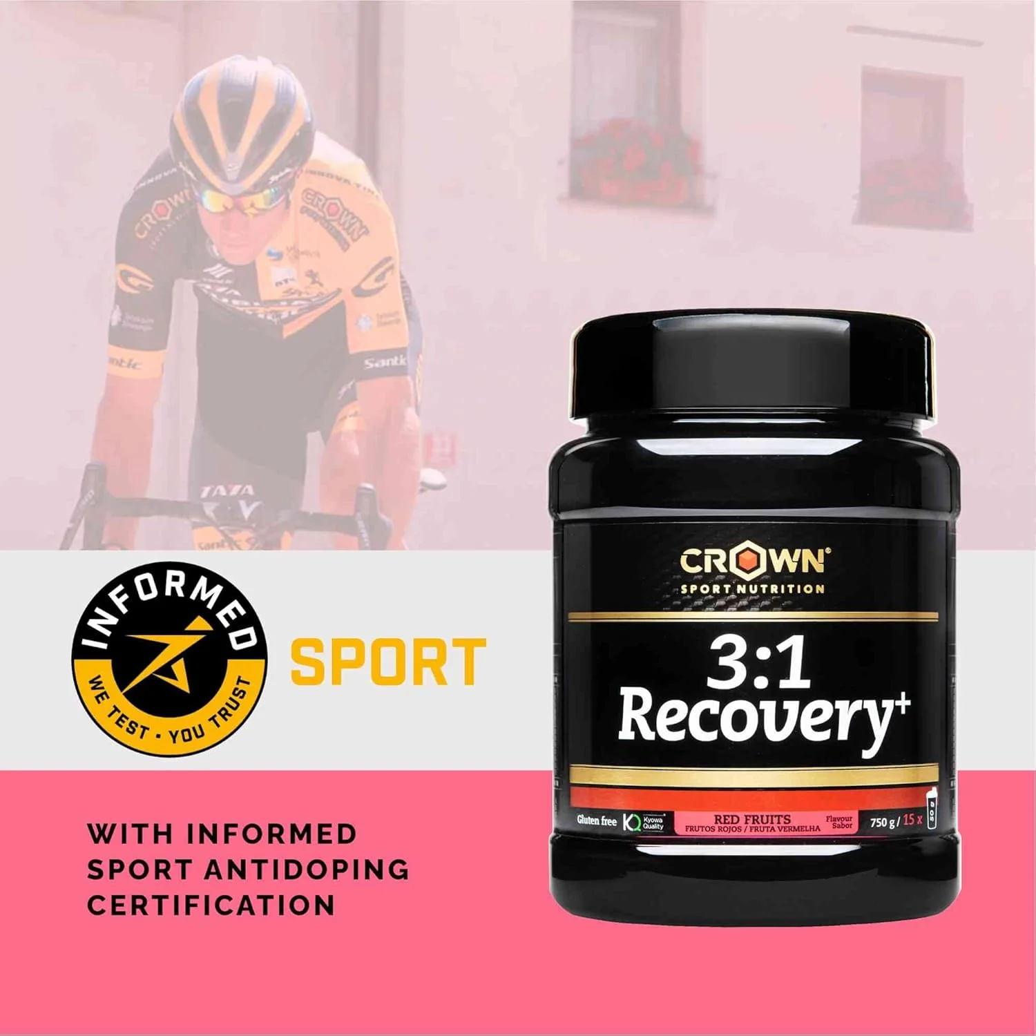 Crown Sport Nutrition 3:1 Recovery+ ریکاوری عضلات با پروتئین وی ایزوله. جذب سریع و محتوای بالای آمینو اسید (بطری 750 گرمی) (750 گرم، شکلاتی)