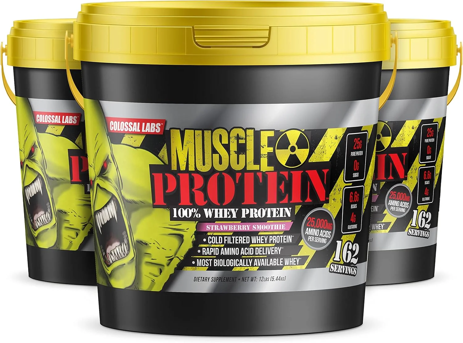 پروتئین عضله ساز غول پیکر Colossal Labs (12 پوند (بسته 1 عددی)، توت فرنگی) پروتئین عضله ساز غول پیکر Colossal Labs (12 پوند (بسته 1 عددی)، توت فرنگی)