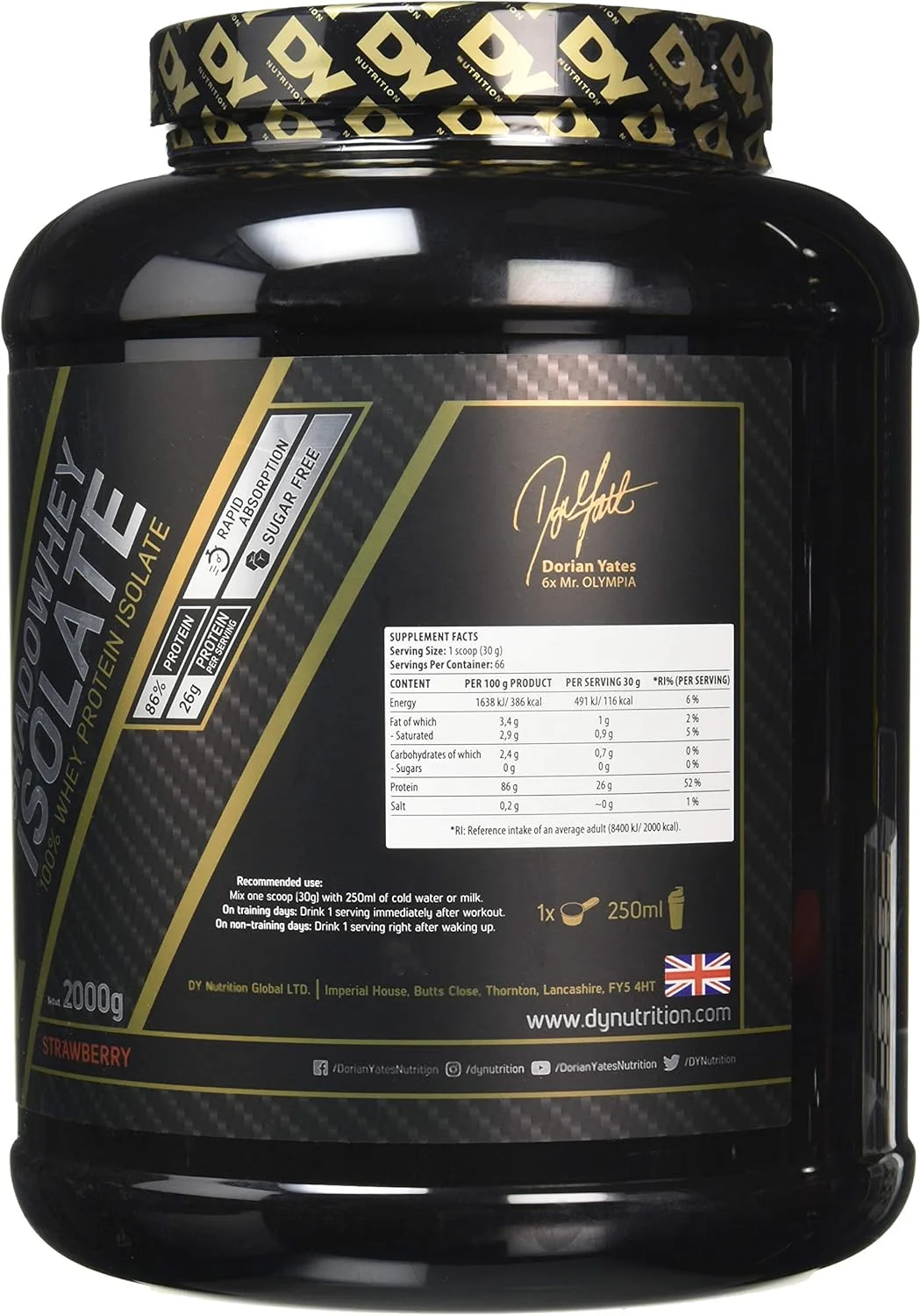 پروتئین وی ایزوله شادووی دوریان یتس، طعم توت فرنگی، 2.25 کیلوگرم پروتئین وی ایزوله شادووی دوریان یتس، طعم توت فرنگی، 2.25 کیلوگرم