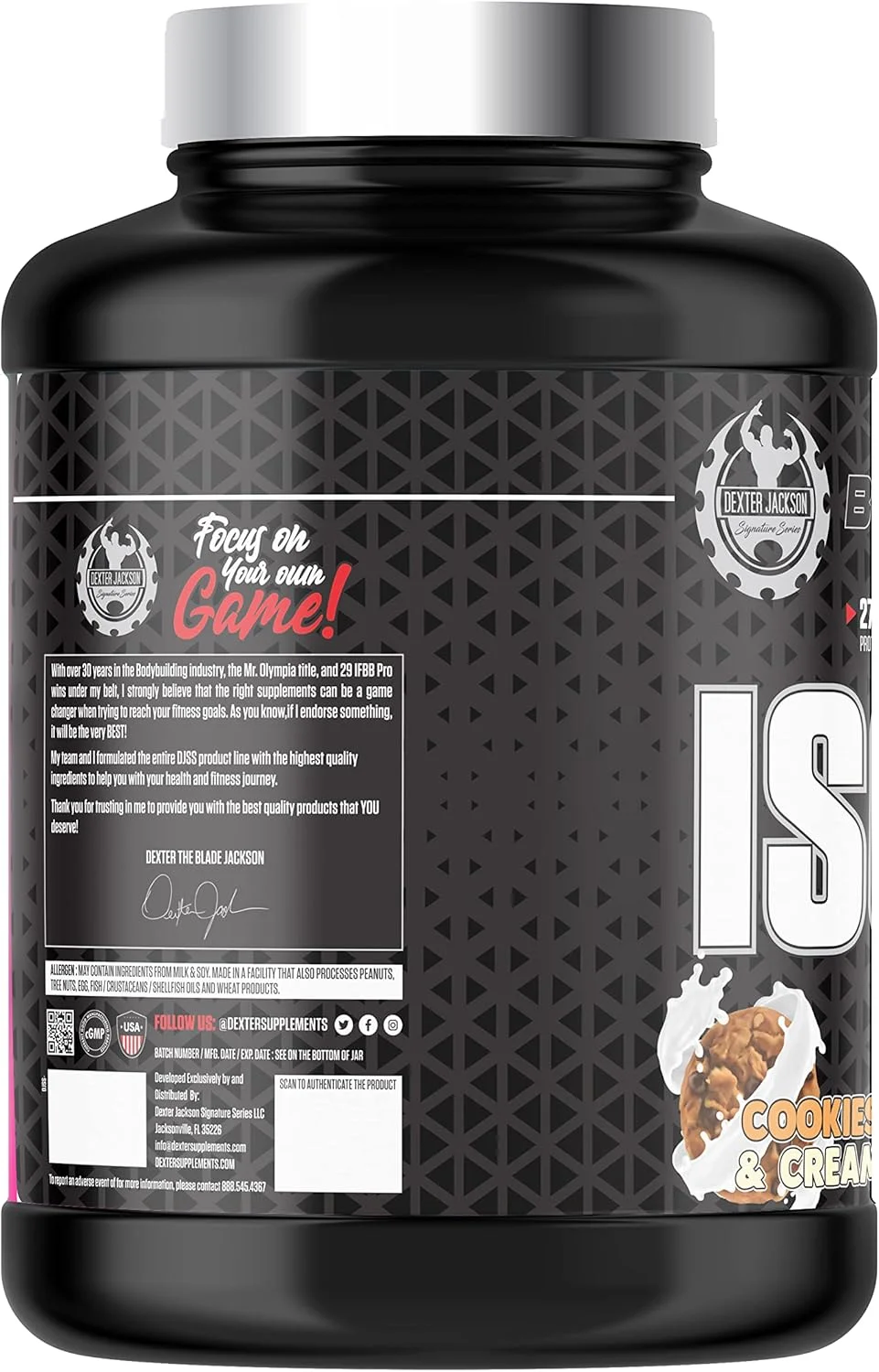 پروتئین وی ایزوله سری بلک دکستر جکسون 5 پوند | طعم کوکی و کرم پروتئین وی ایزوله سری بلک دکستر جکسون 5 پوند | طعم کوکی و کرم