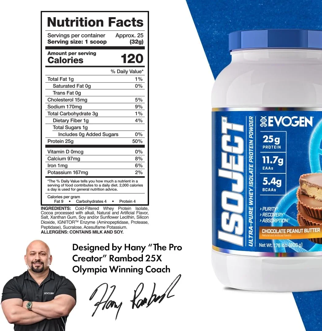 ایزوژکت ایوژن - پروتئین وی ایزوله | پودر پروتئین وی فوق خالص با آنزیم های ایگنایتور، بی سی ای ای و ای ای ای | جذب و ریکاوری تقویت شده | کره بادام زمینی شکلاتی | 25 سروینگ ایزوژکت ایوژن - پروتئین وی ایزوله | پودر پروتئین وی فوق خالص با آنزیم های ایگنایتور، بی سی ای ای و ای ای ای | جذب و ریکاوری تقویت شده | کره بادام زمینی شکلاتی | 25 سروینگ