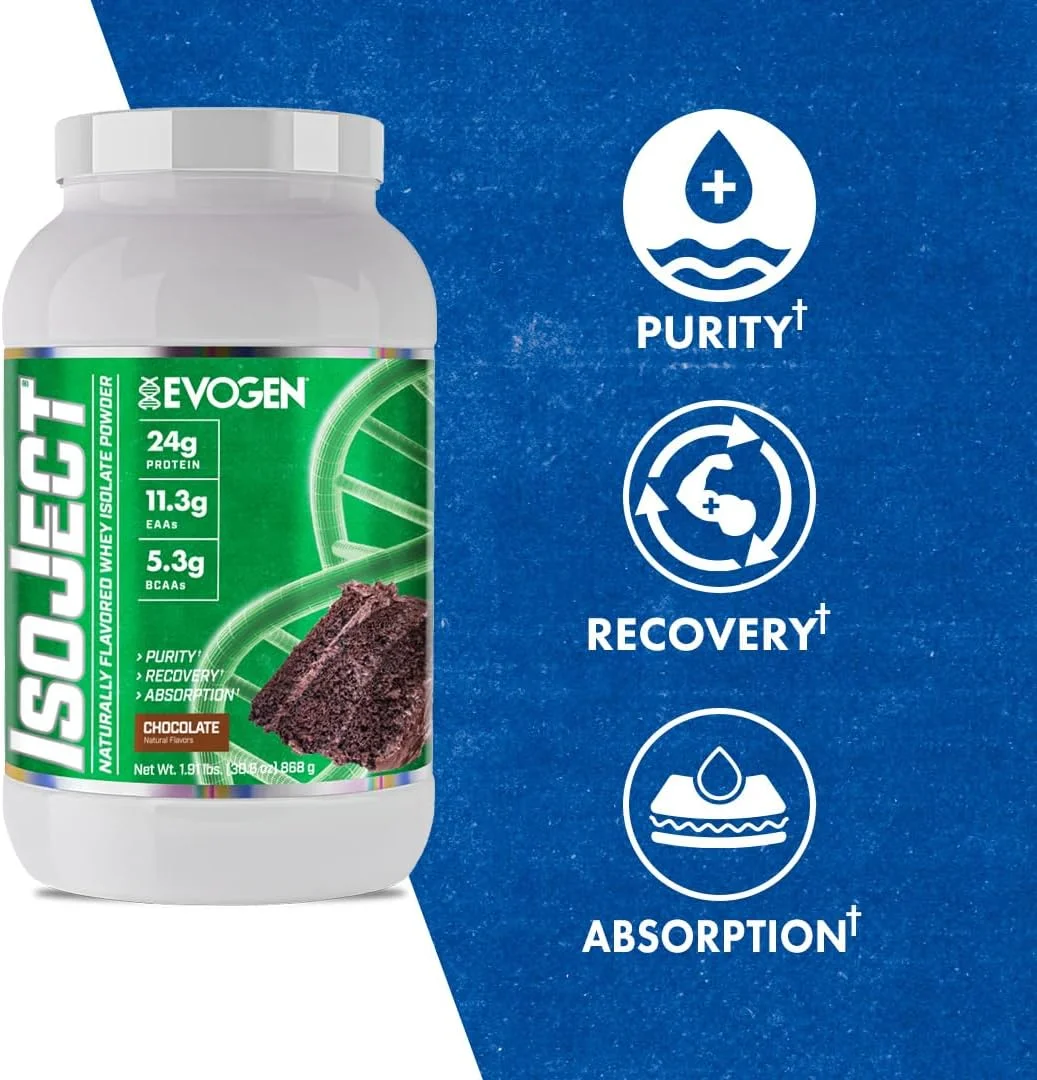 ایزوژکت نچرالز Evogen - پروتئین وی ایزوله | طعم دهنده طبیعی، پودر پروتئین وی فوق خالص با آنزیم های Ignitor™، BCAAs و EAAs | جذب و ریکاوری بهبود یافته | شکلاتی | 28 سروینگ ایزوژکت نچرالز Evogen - پروتئین وی ایزوله | طعم دهنده طبیعی، پودر پروتئین وی فوق خالص با آنزیم های Ignitor™، BCAAs و EAAs | جذب و ریکاوری بهبود یافته | شکلاتی | 28 سروینگ