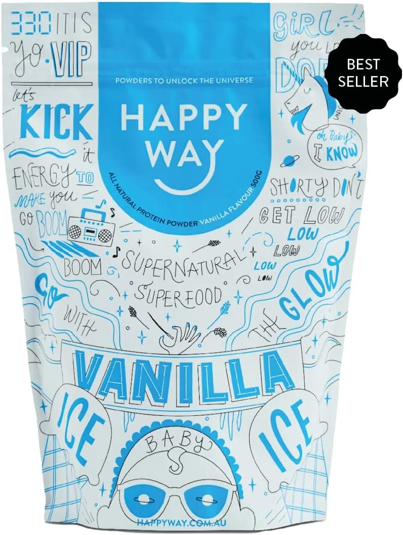 پودر پروتئین وی وانیلی هپی وی 500 گرمی