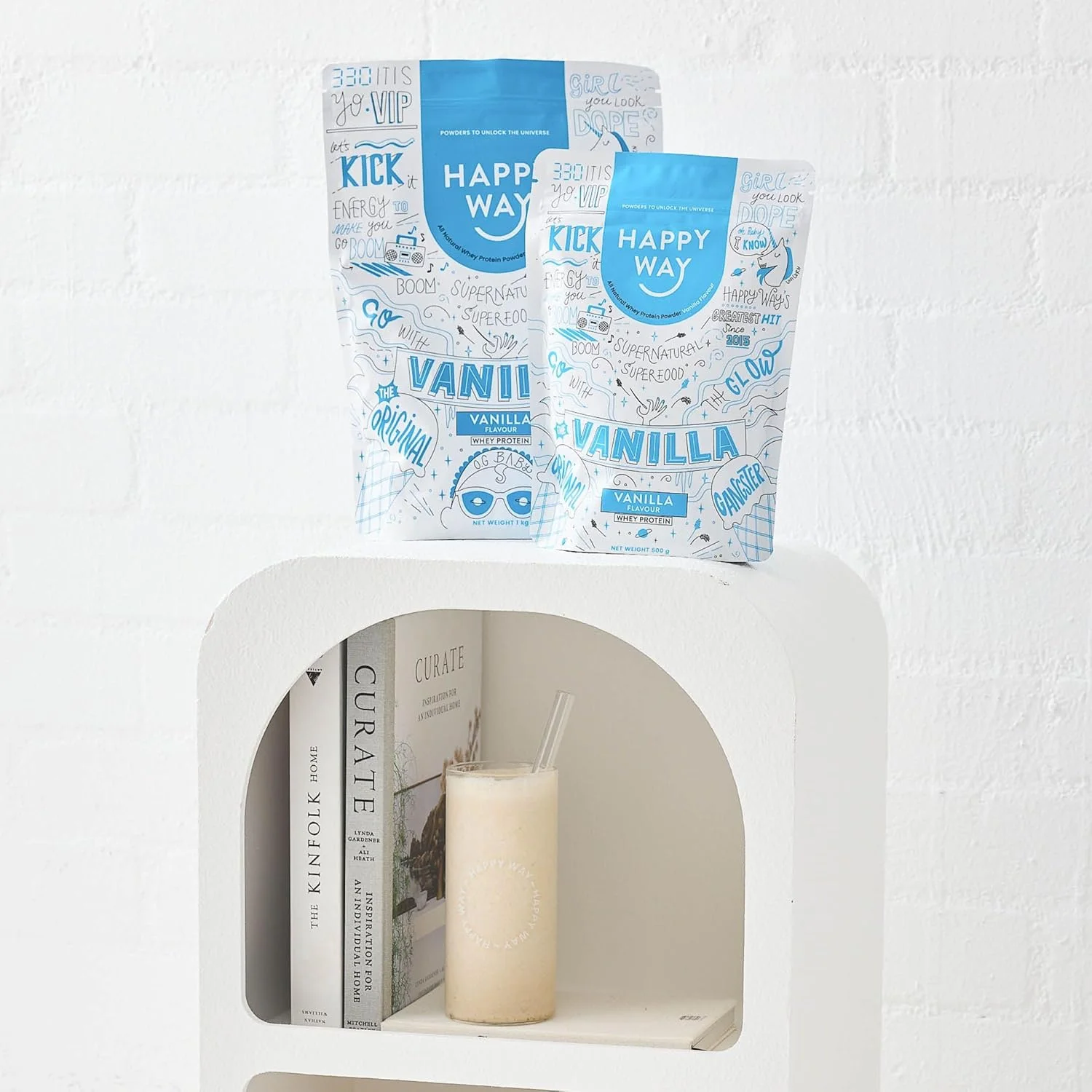 پودر پروتئین وی وانیلی هپی وی 500 گرمی