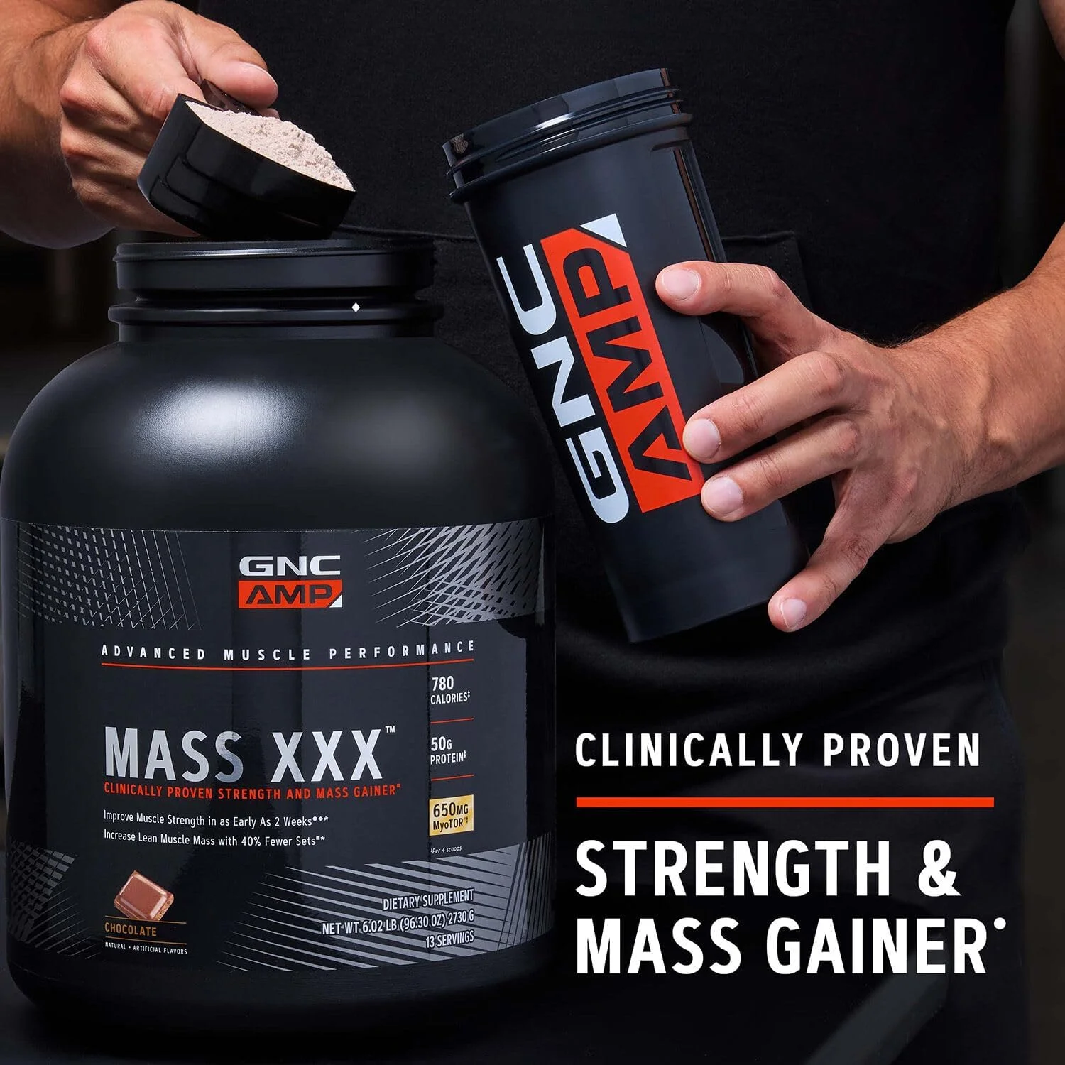 GNC AMP MASS XXX™ WITH MYOTOR® [(شکلاتی 2812 گرم)]